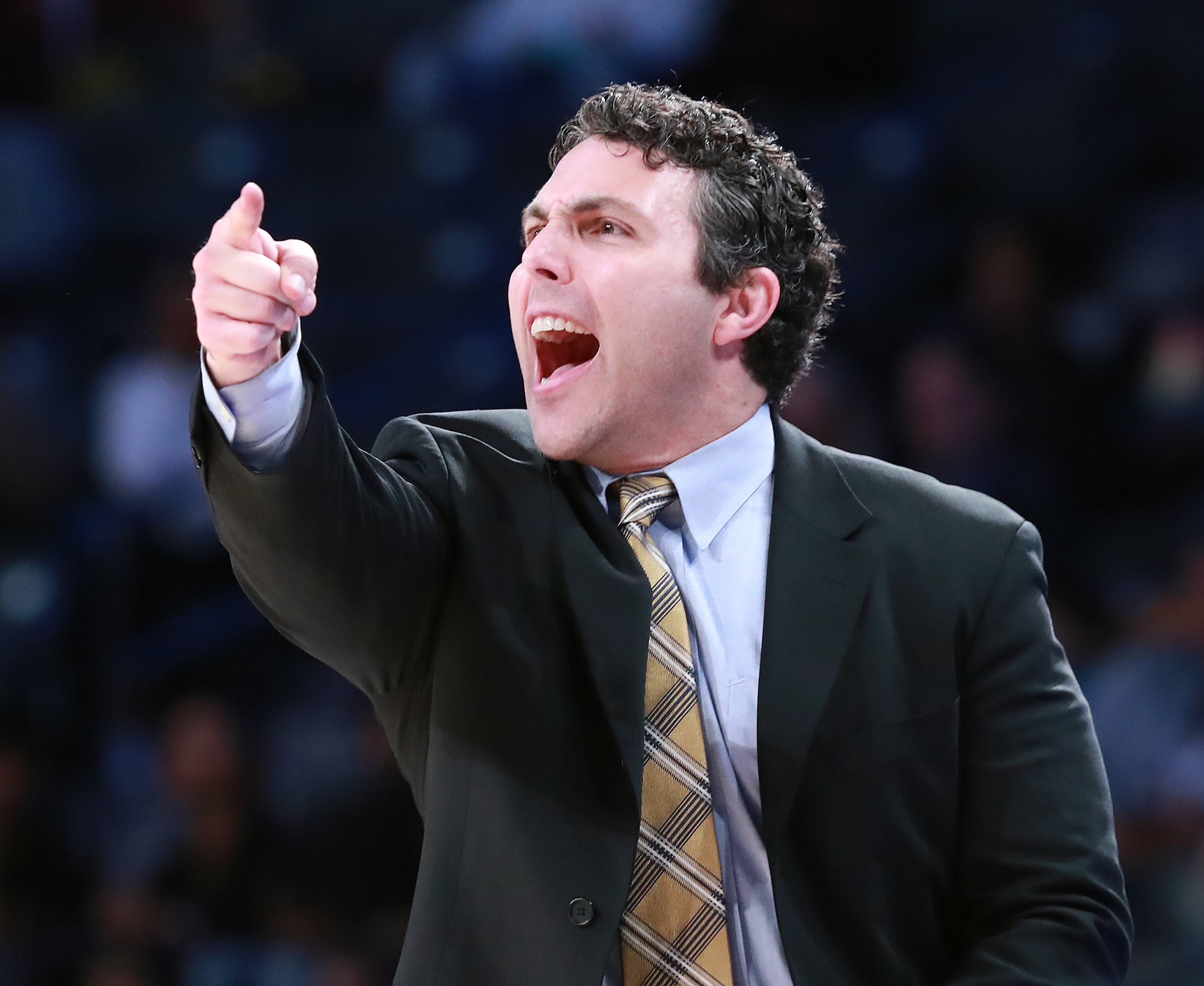 Georgia Tech head coach Josh Pastner directs the offense against Morehouse. Curtis Compton ccompton@ajc.com