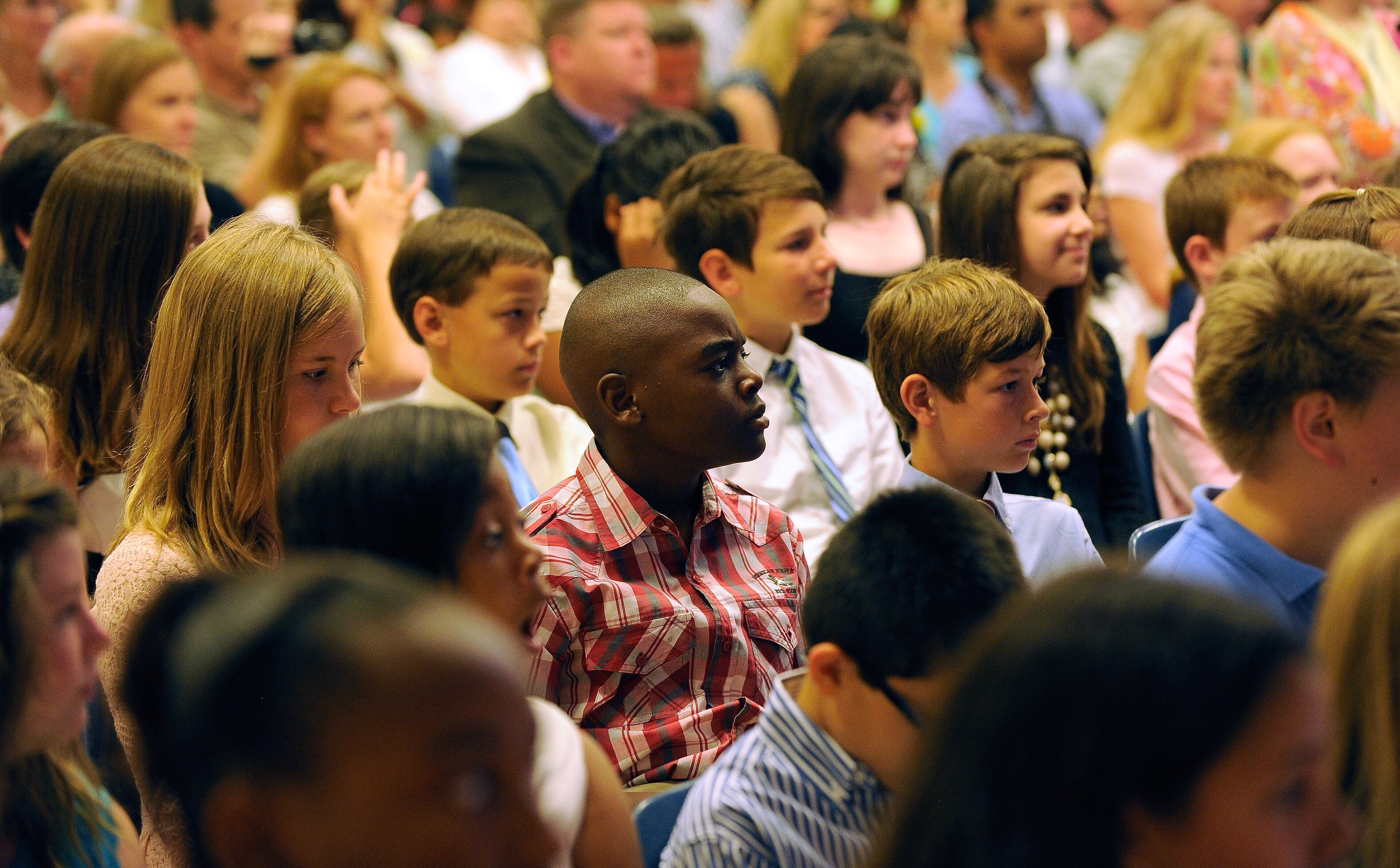 Alpharetta Elementary School fifth graders participate in commencement exercises Friday, May 23, 2014, in Alpharetta, Ga. David Tulis / AJC Special