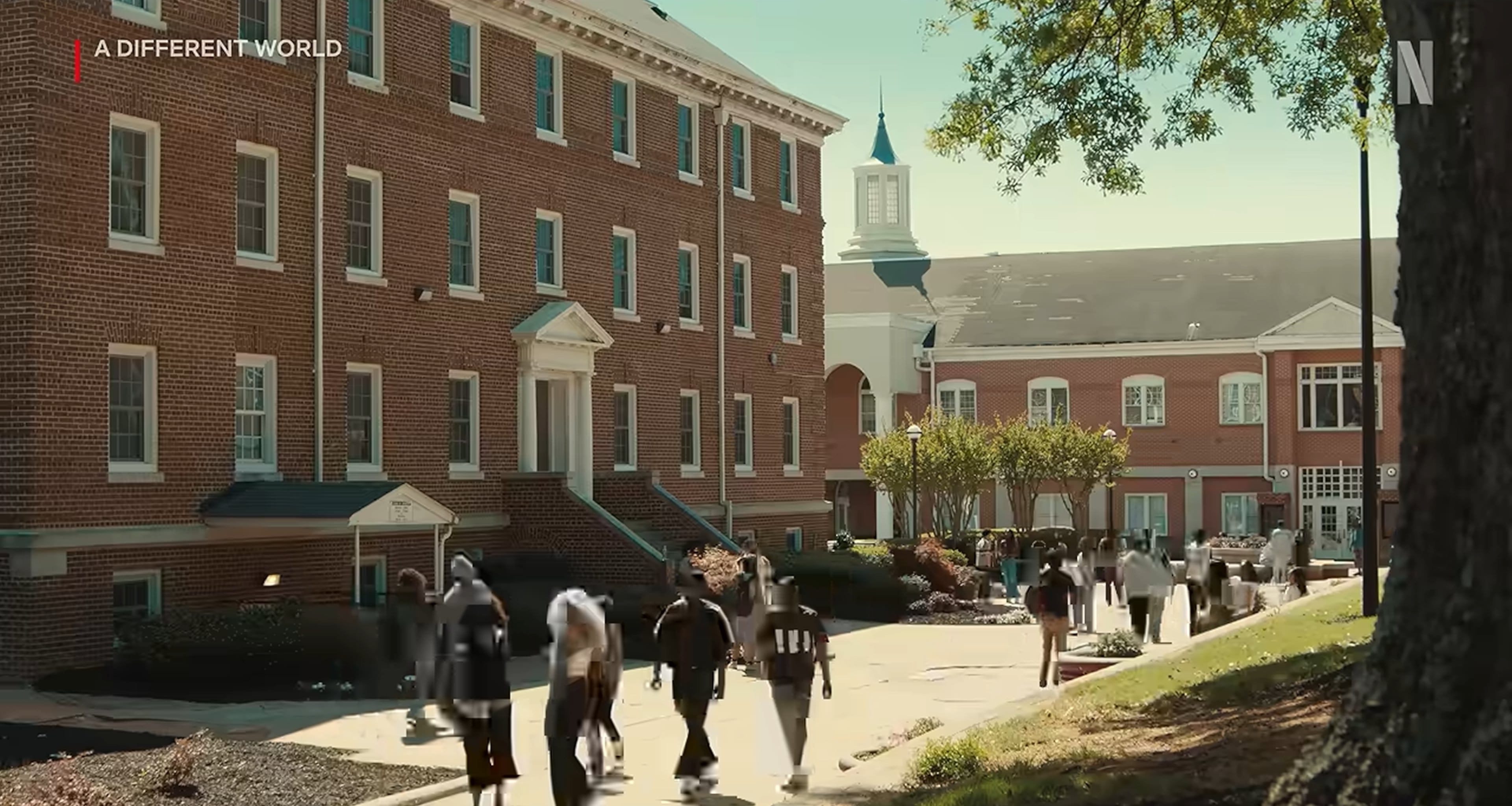 This iconic image of Morehouse college campus is used as an establishing shot in "A Different World." (Netflix)