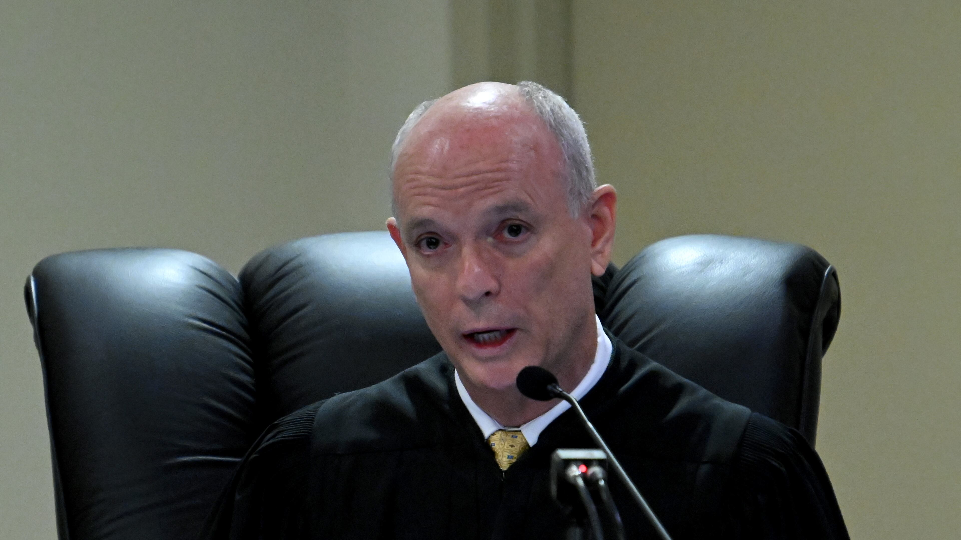 Barrow County Superior Court Judge Currie Mingledorff speaks during a first appearance of Colt Gray at Barrow County Courthouse Superior Court on Sept. 6 in Winder. (Hyosub Shin / AJC)