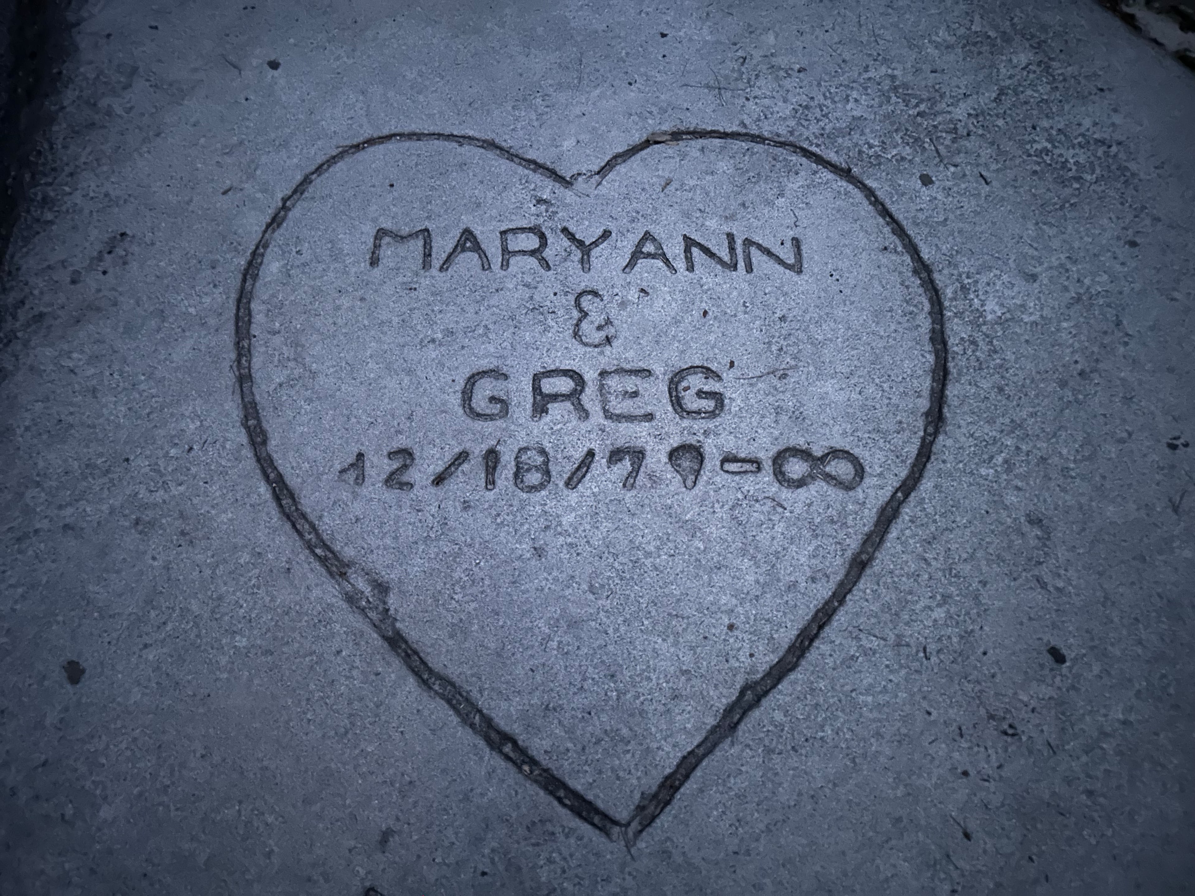 A carving depicting everlasting love sits atop Stone Mountain in Georgia. (Thomas Lake/AJC)
