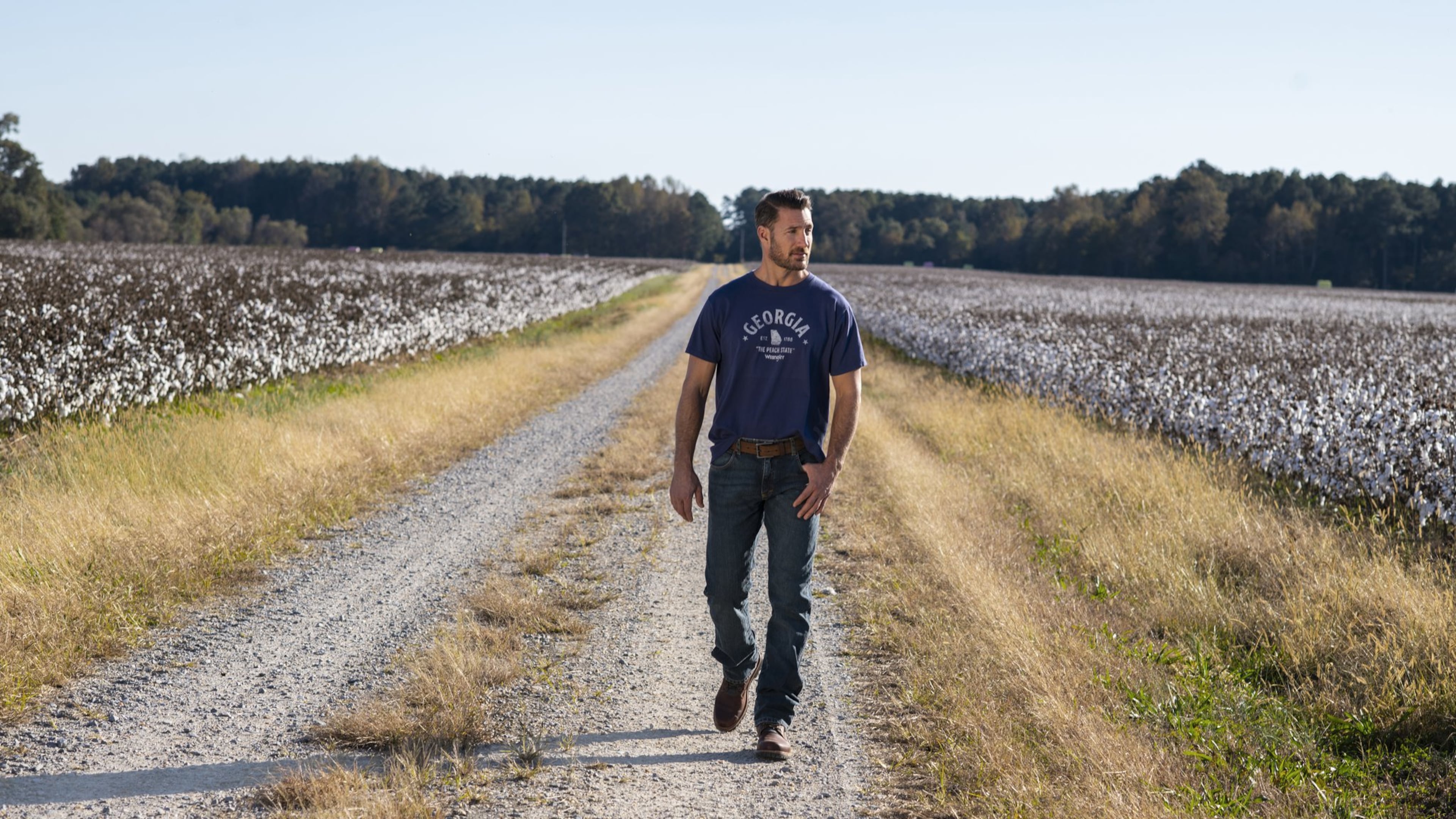 The Wrangler Rooted Collection features men’s denim and T-shirts made with 100% sustainable cotton from five of 17 cotton-producing states, including Alabama, Georgia, North Carolina, Tennessee and Texas. The jeans cost $100 and feature state-specific details. The T-shirts cost $30. All items are made in America.