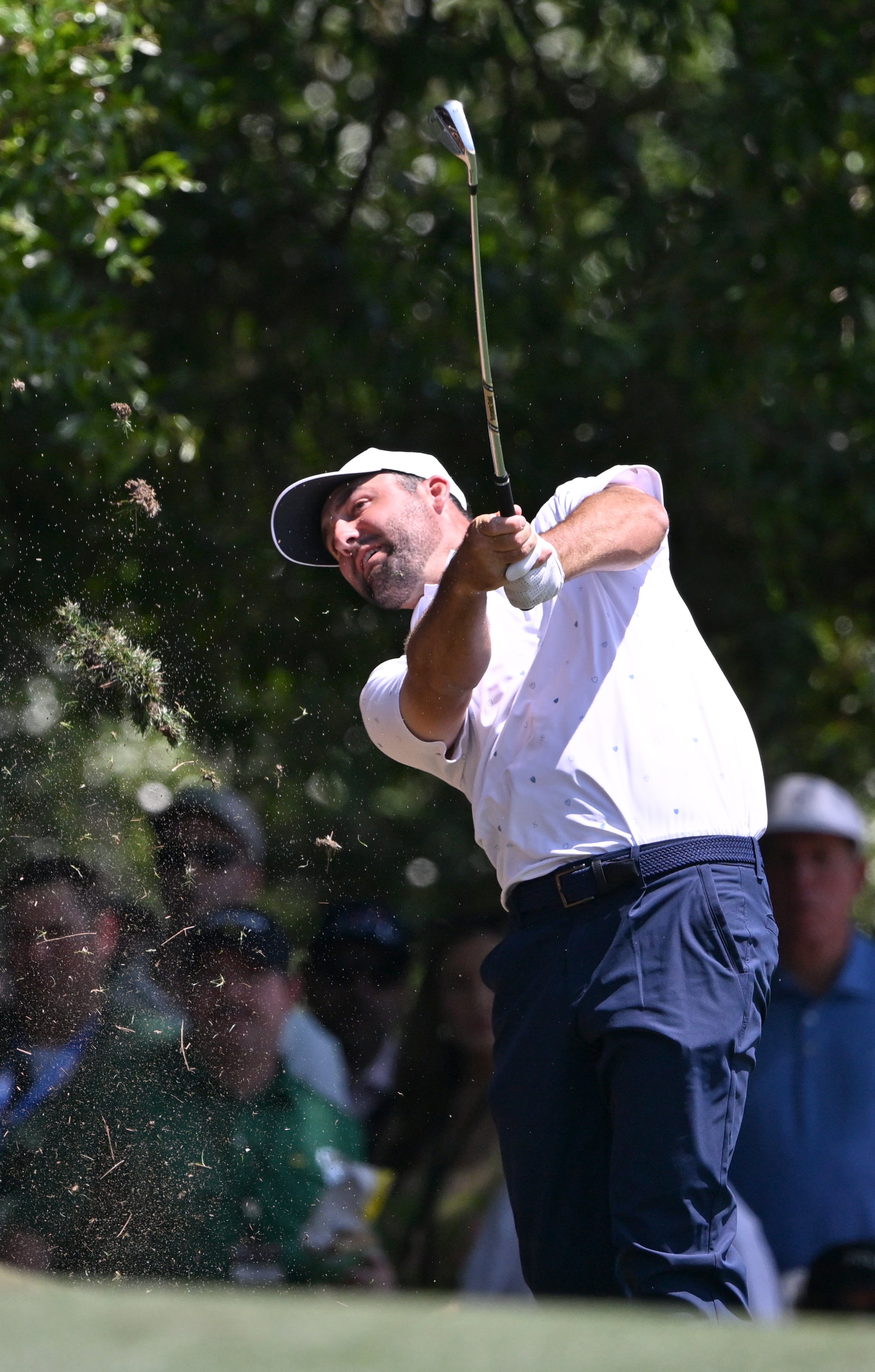 Scottie Scheffler on first fairway during final round of the Masters, at Augusta National Golf Club, Sunday, April 12, 2026, in Augusta, GA (Hyosub Shin/AJC)