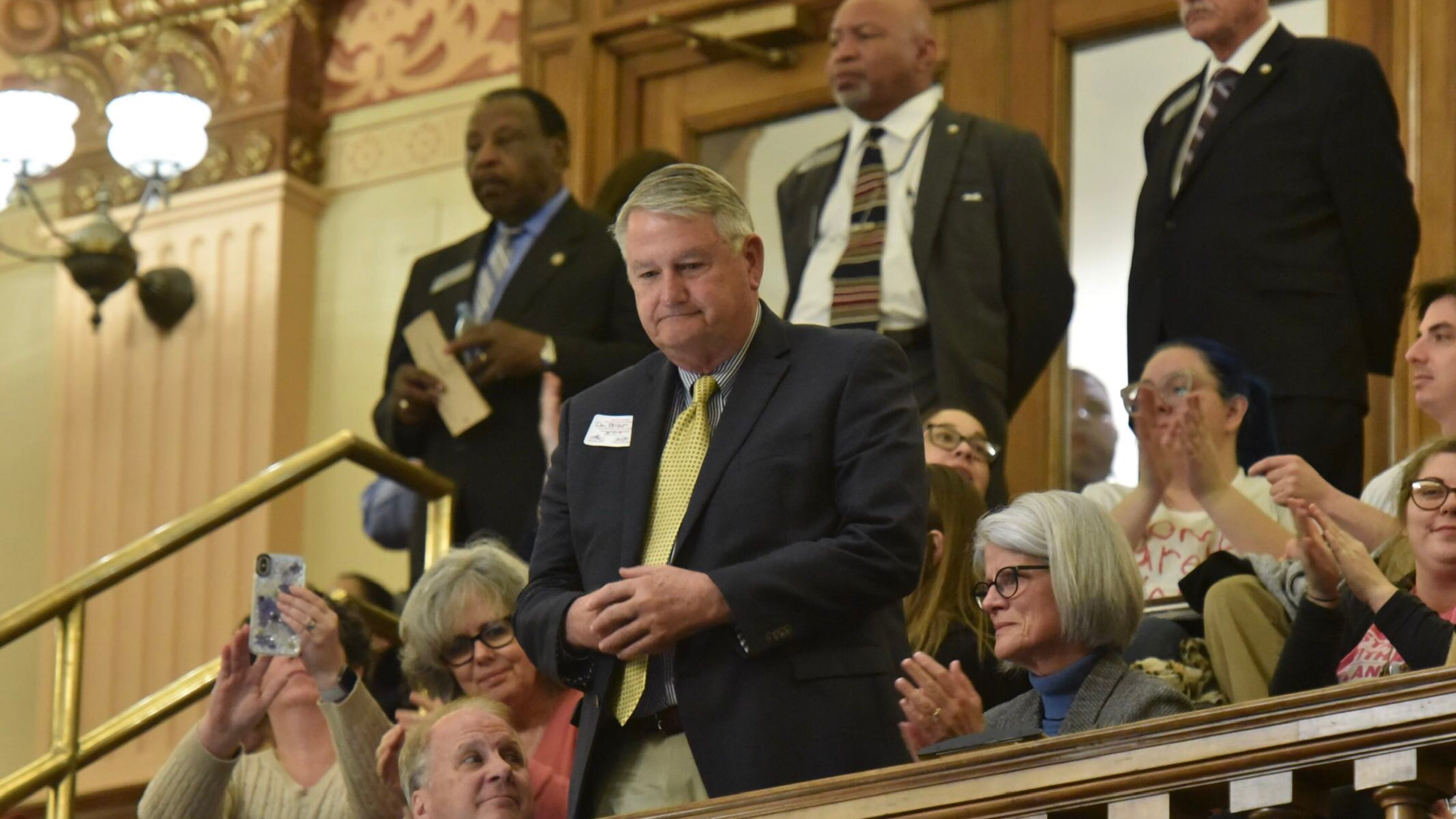 Former House member Dan Ponder, who was a pivotal figure in a 2000 attempt to pass a hate crime bill, which was later declared unconstitutional. Ponder stood in the gallery to be recognized during debate over HB 486, a bill to reestablish crimes of preducice in Georgia. HYOSUB SHIN / HSHIN@AJC.COM