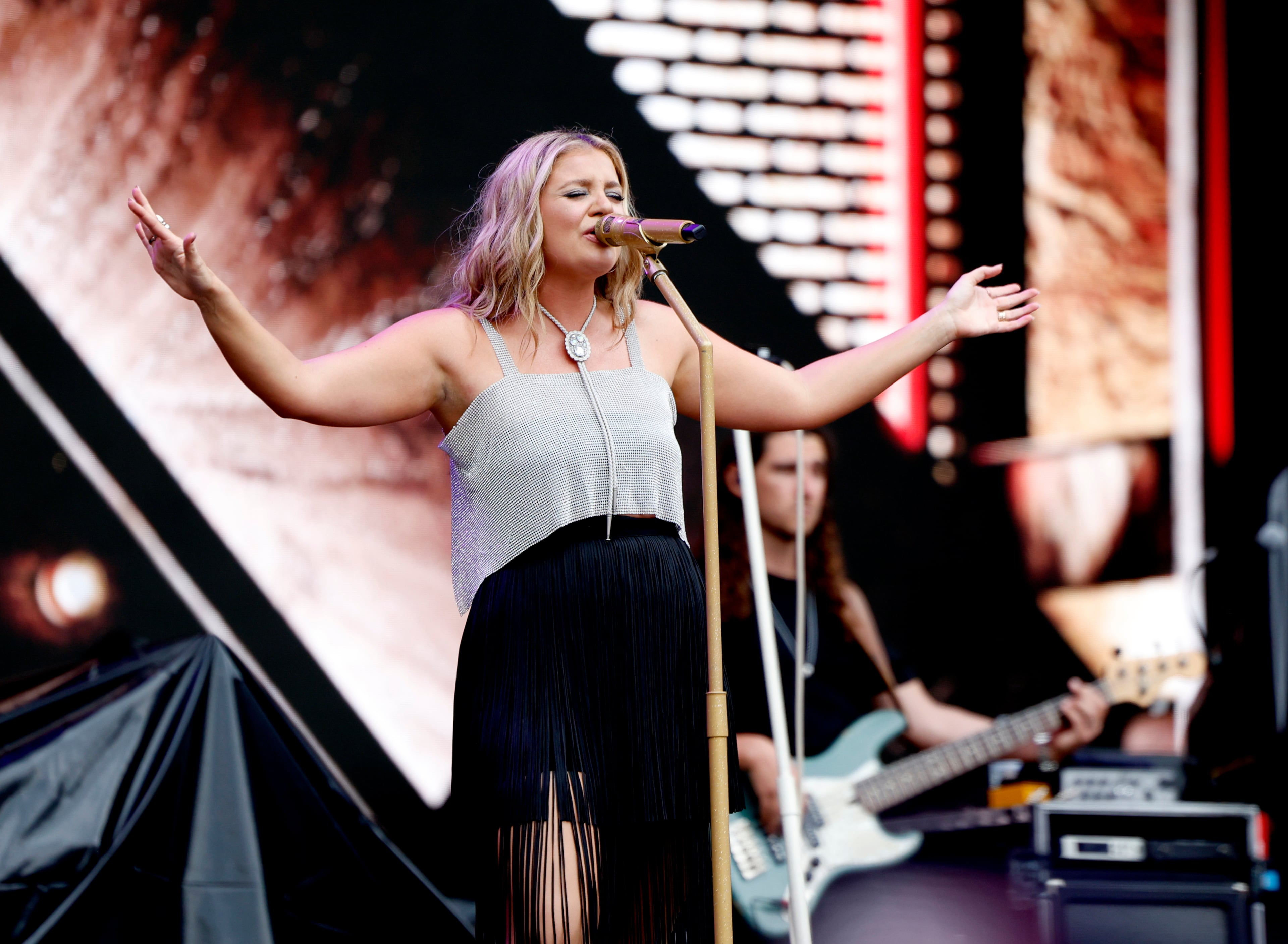 Georgia native Lauren Alaina opens for Jason Aldean and Luke Bryan at the first "Live Between the Hedges Concert Presented by PruittHealth" at Sanford Stadium, home to the University of Georgia football team, on Saturday, April 25, 2026, in Athens. (Akili-Casundria Ramsess/EyeAkili Media)