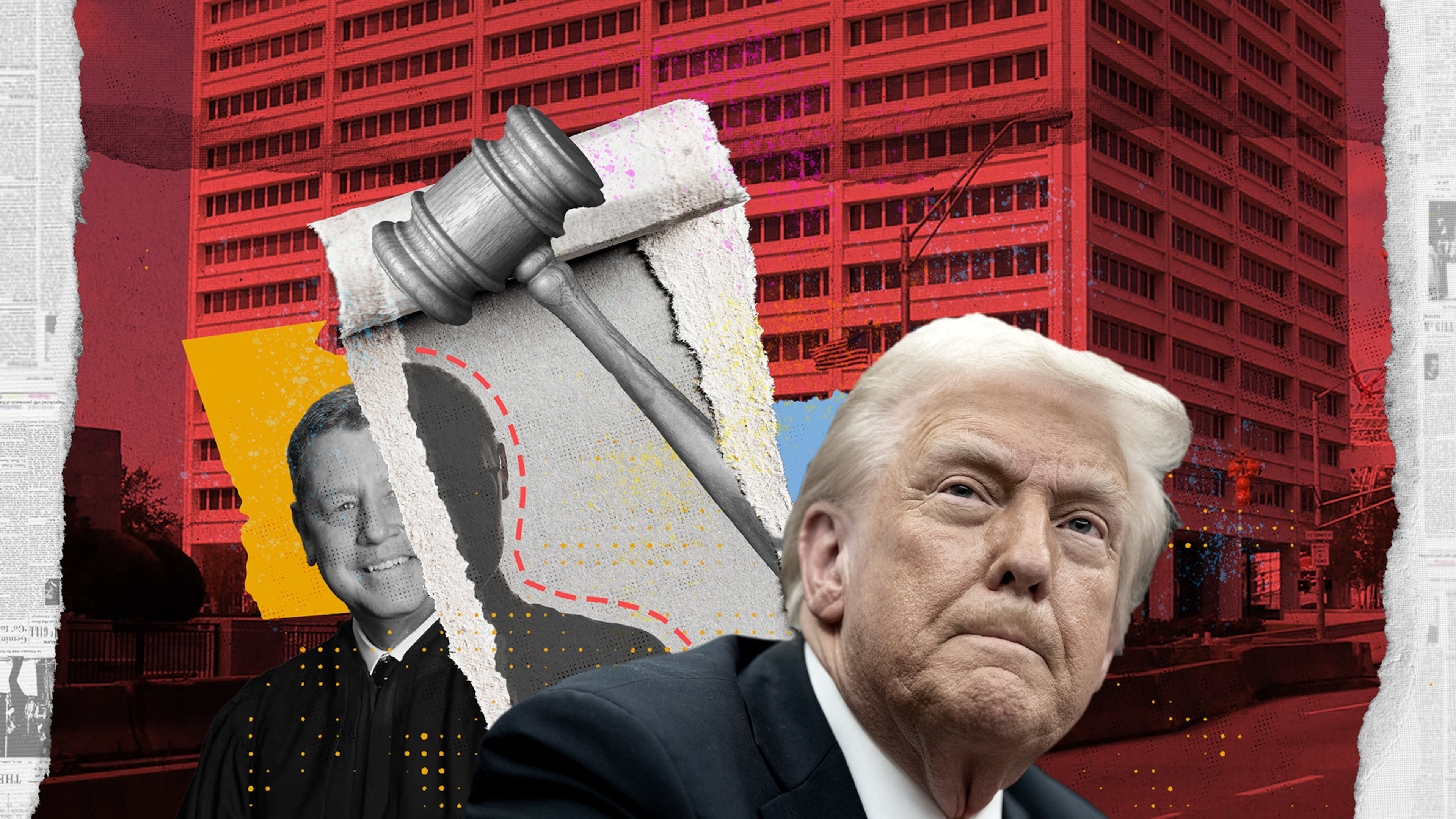 The chief judge of the federal trial court in Atlanta is retiring in May, giving President Donald Trump his first opportunity of his second term to appoint a federal judge in the state. (Illustration / Jonathan Reye; AP photo)