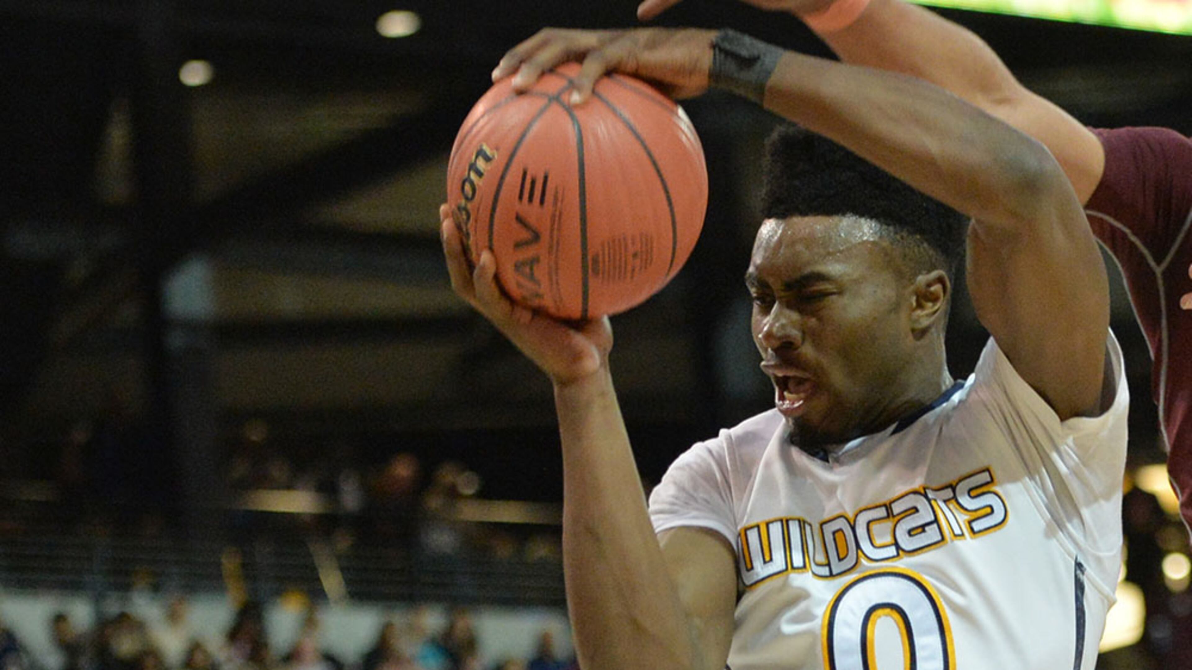 February 28, 2015 Atlanta - Wheeler's Jaylen Brown (0) catches a rebound as Tucker's Adonis Green (23) tries to steal in a basketball game at McCamish Pavilion in Georgia Tech campus on Saturday, February 28, 2015. HYOSUB SHIN / HSHIN@AJC.COM Jaylen Brown is the consensus No. 2 recruit in the nation. (Hyosub Shin / AJC)