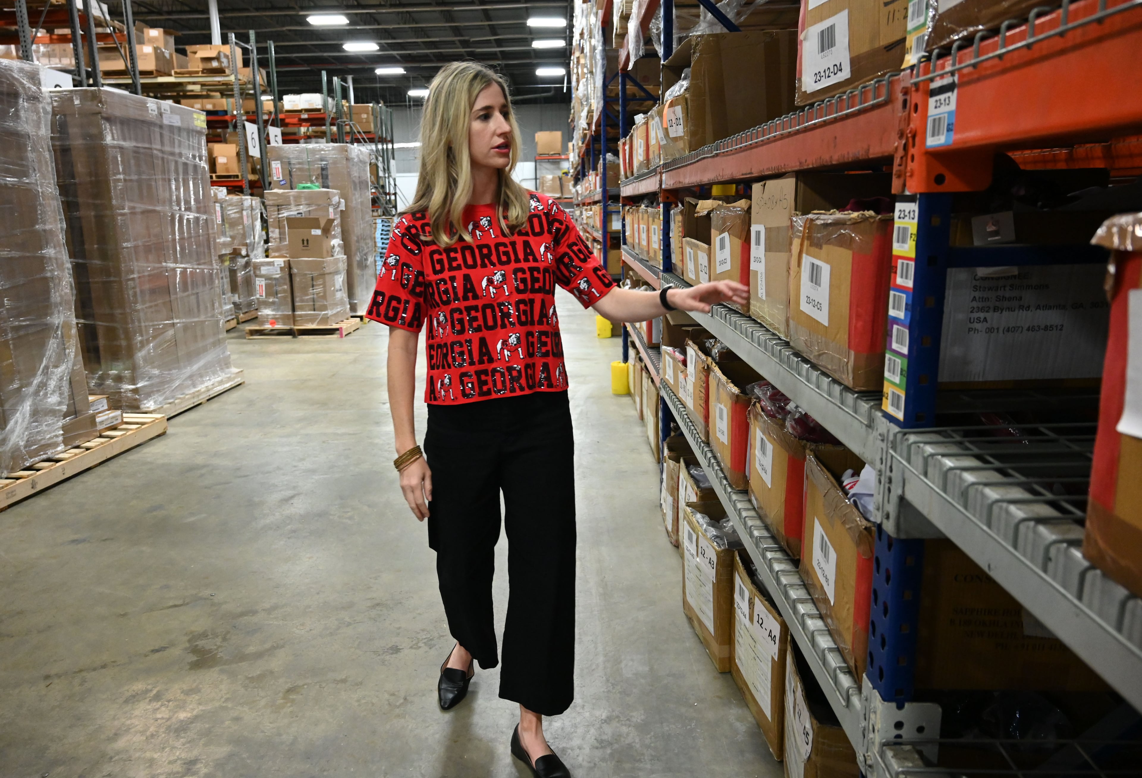 “We’re having trouble finding space on vessels due to the surge in imports coming in before the 90 day pause is up,” said Shena Simmons, founder of Stewart Simmons. (Hyosub Shin / AJC)