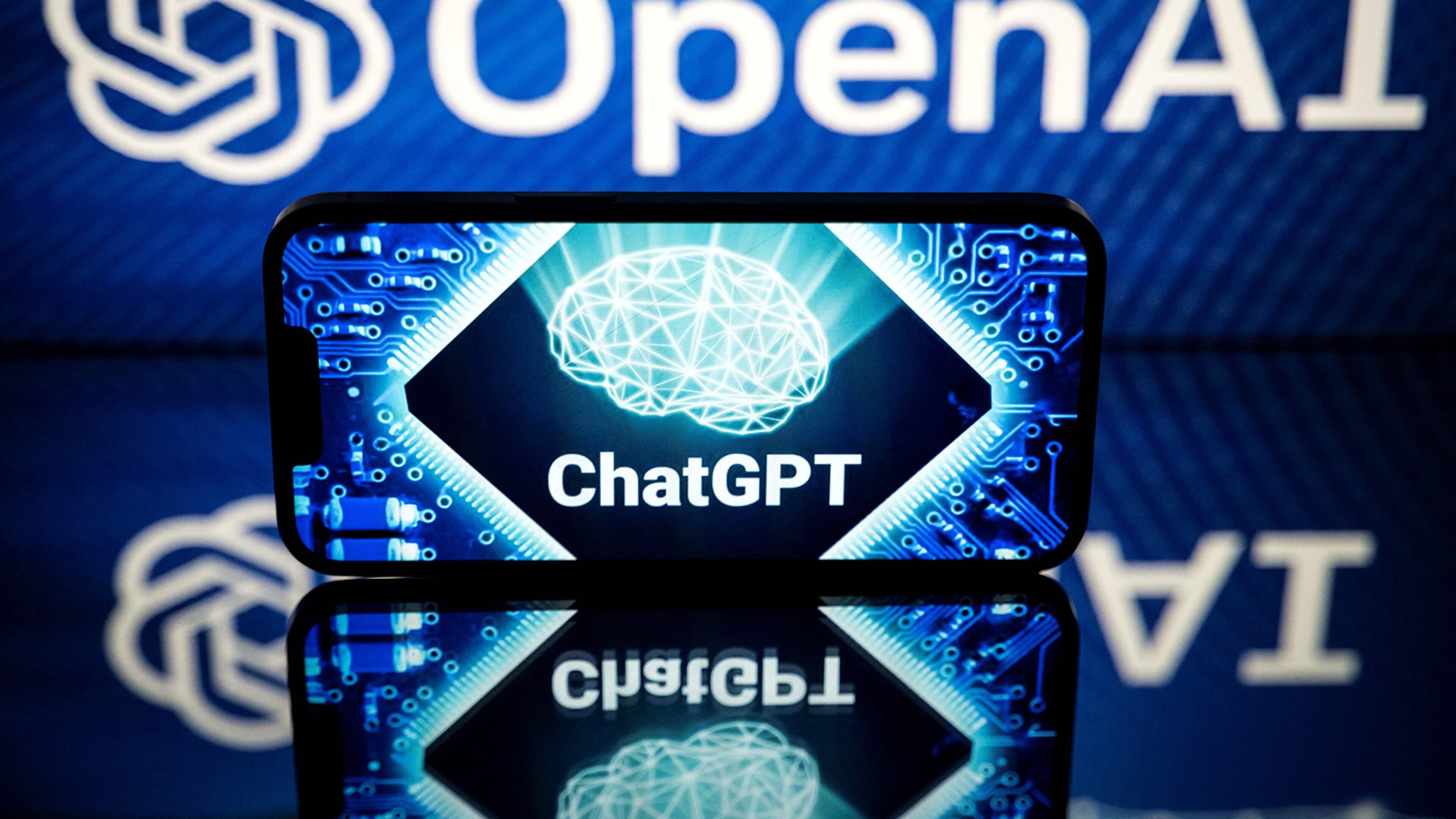 This picture taken on Jan. 23, 2023, in Toulouse, southwestern France, shows screens displaying the logos of OpenAI and ChatGPT. - ChatGPT is a conversational artificial intelligence software application developed by OpenAI. (Lionel Bonaventure/AFP via Getty Images/TNS)