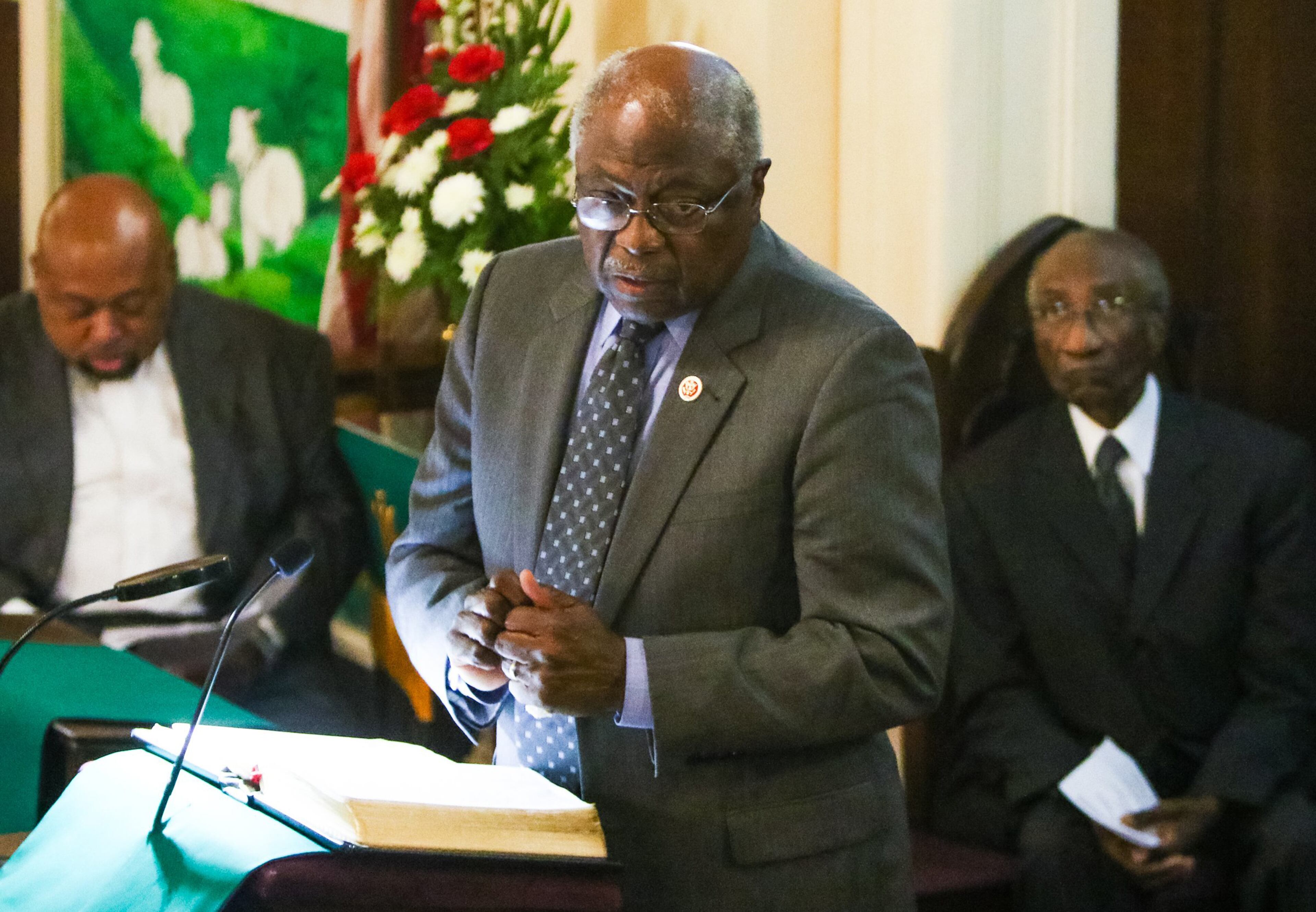 US Congressman James Clyburn speaks at the prayer vigil that was held Thursday, June 18, 2015 at Morris Brown AME Church for the nine people who were killed by a gunman in Emanuel AME Church in Charleston, S.C. (Tim Dominick/The State/TNS)