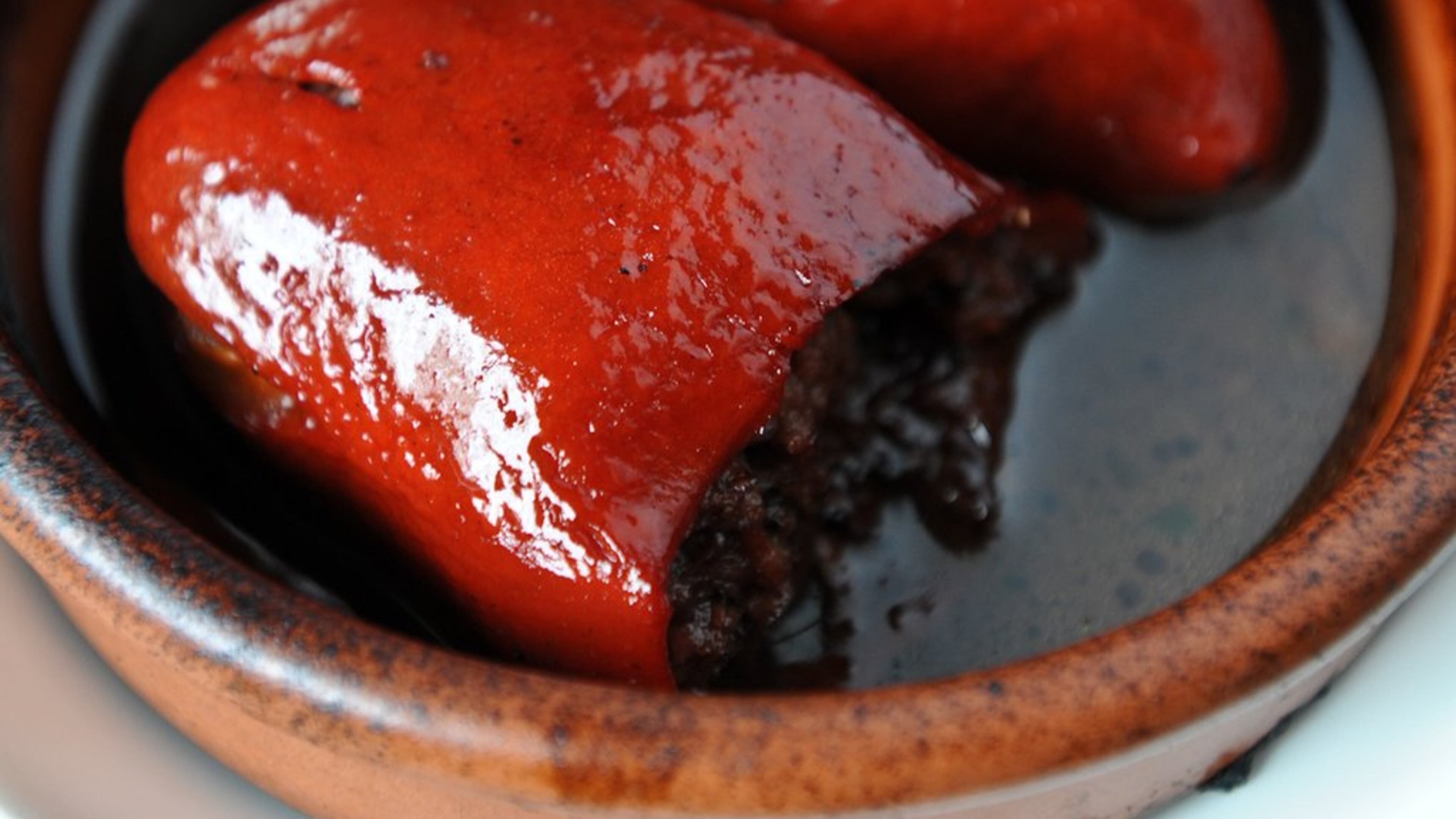 Piquillo peppers stuffed with braised beef.