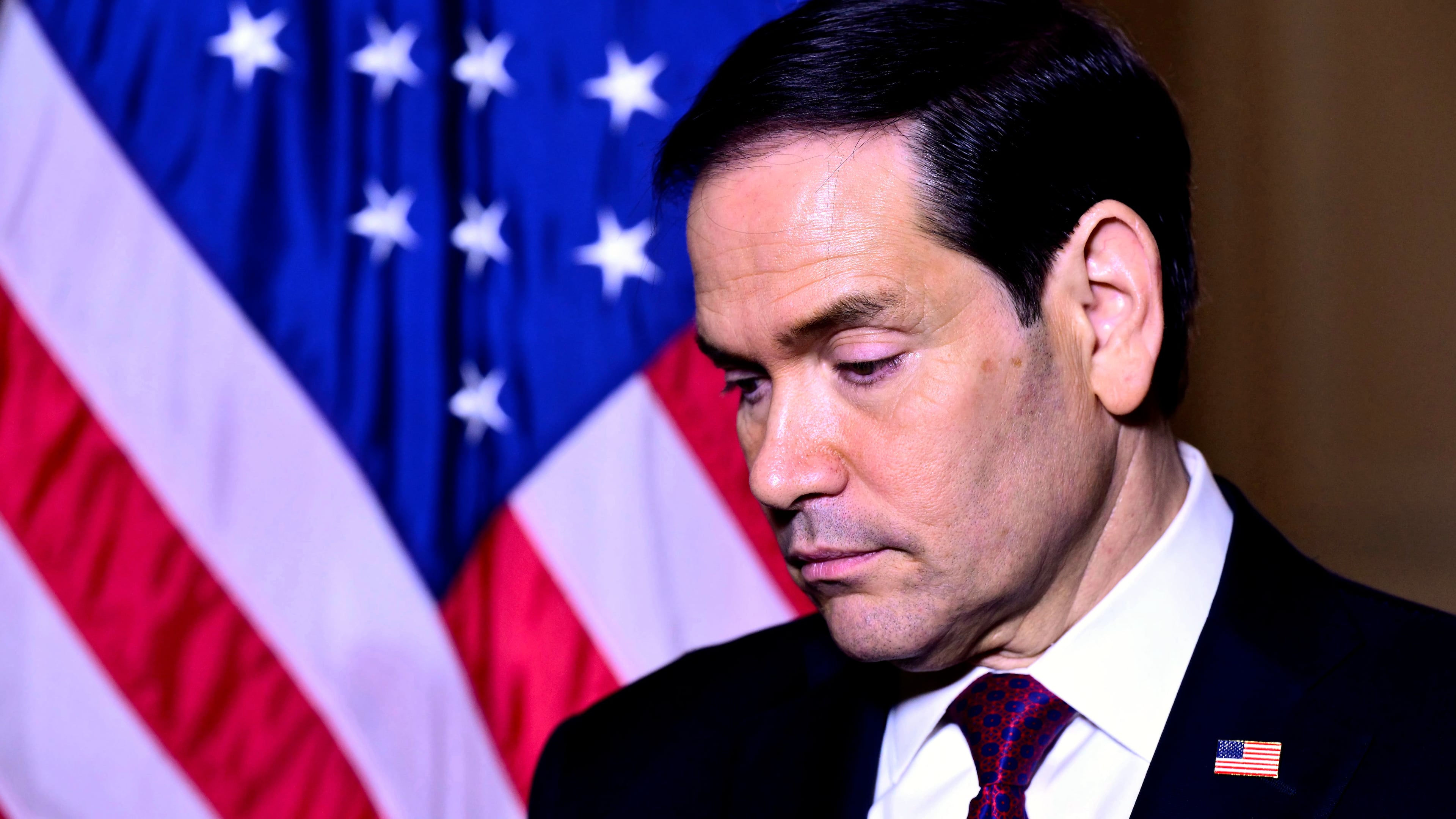 US Secretary of State Marco Rubio attends at a press conference at the US Embassy in Rome, Friday, May 8, 2026. (Stefano Rellandini/Pool Photo via AP)