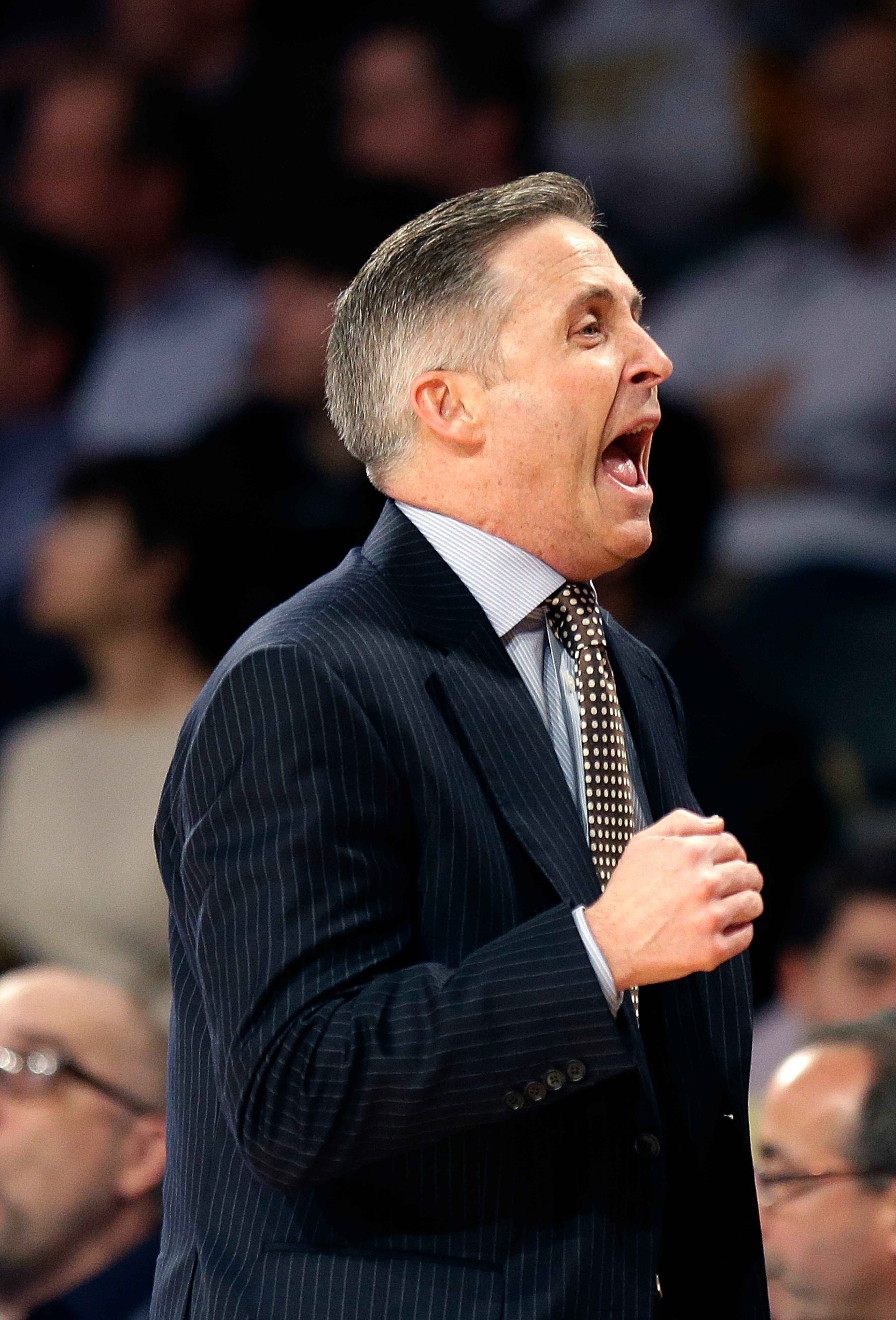 Georgia Tech head coach Brian gregory reacts in the first half of an NCAA college basketball game against the Pittsburgh Tuesday, Jan. 14, 2014, in Atlanta.