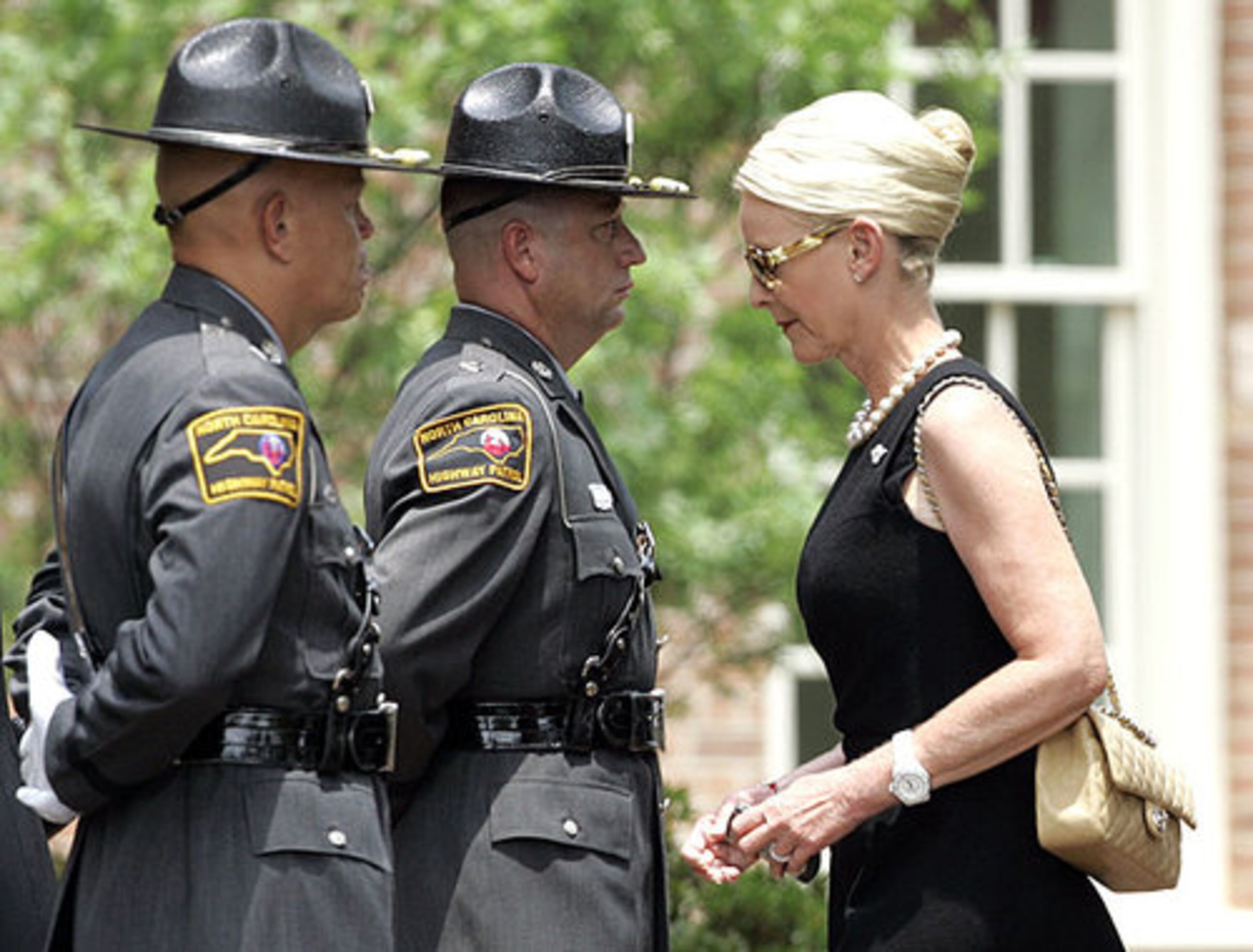 Cindy McCain, wife of Republican presidential candidate Sen. John McCain, arrives for the service.