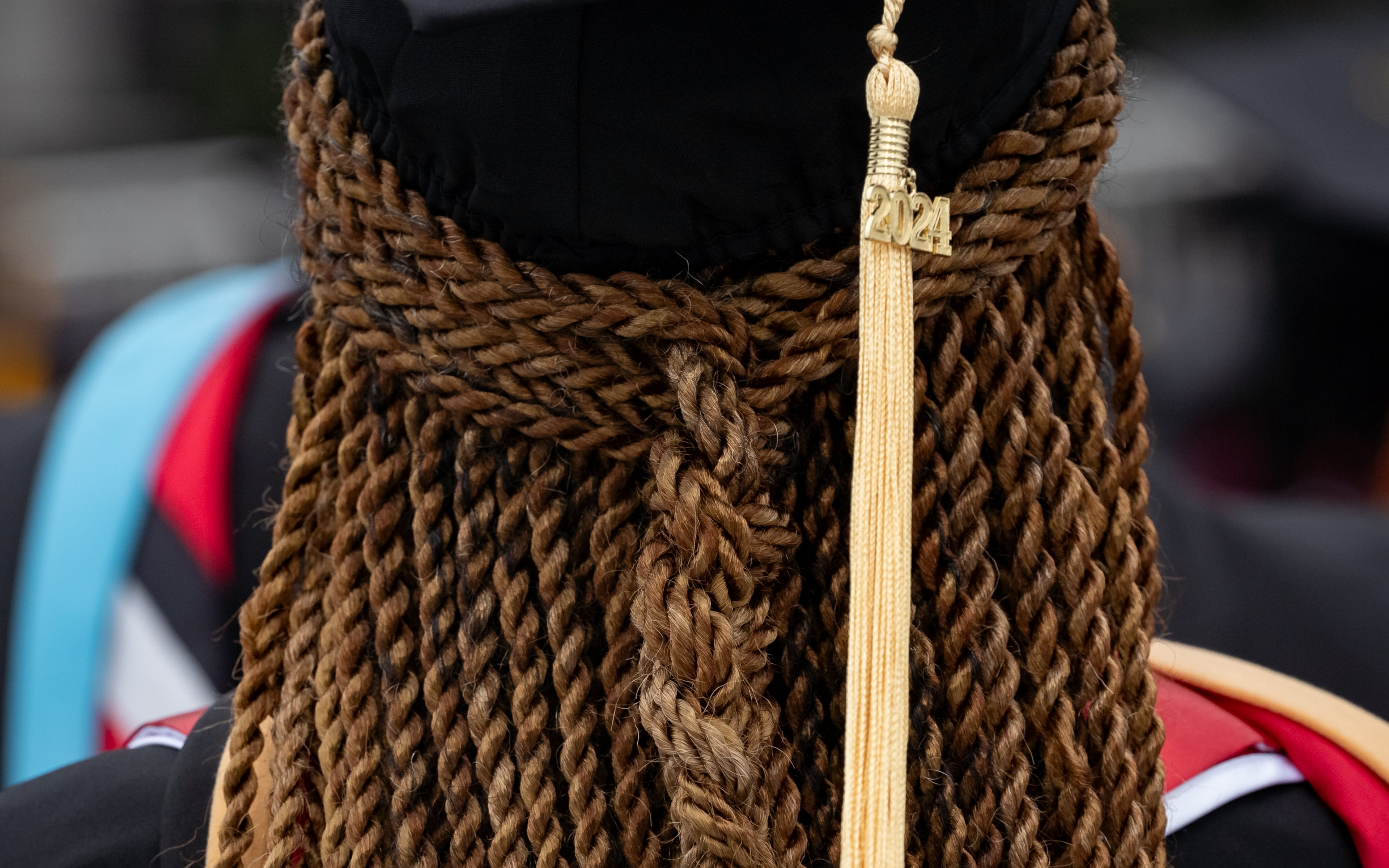 Graduates, faculty and family gather for the Clark Atlanta University 35th annual commencement convocation on Saturday, May 18, 2024. (Ben Hendren for The Atlanta Journal-Constitution)