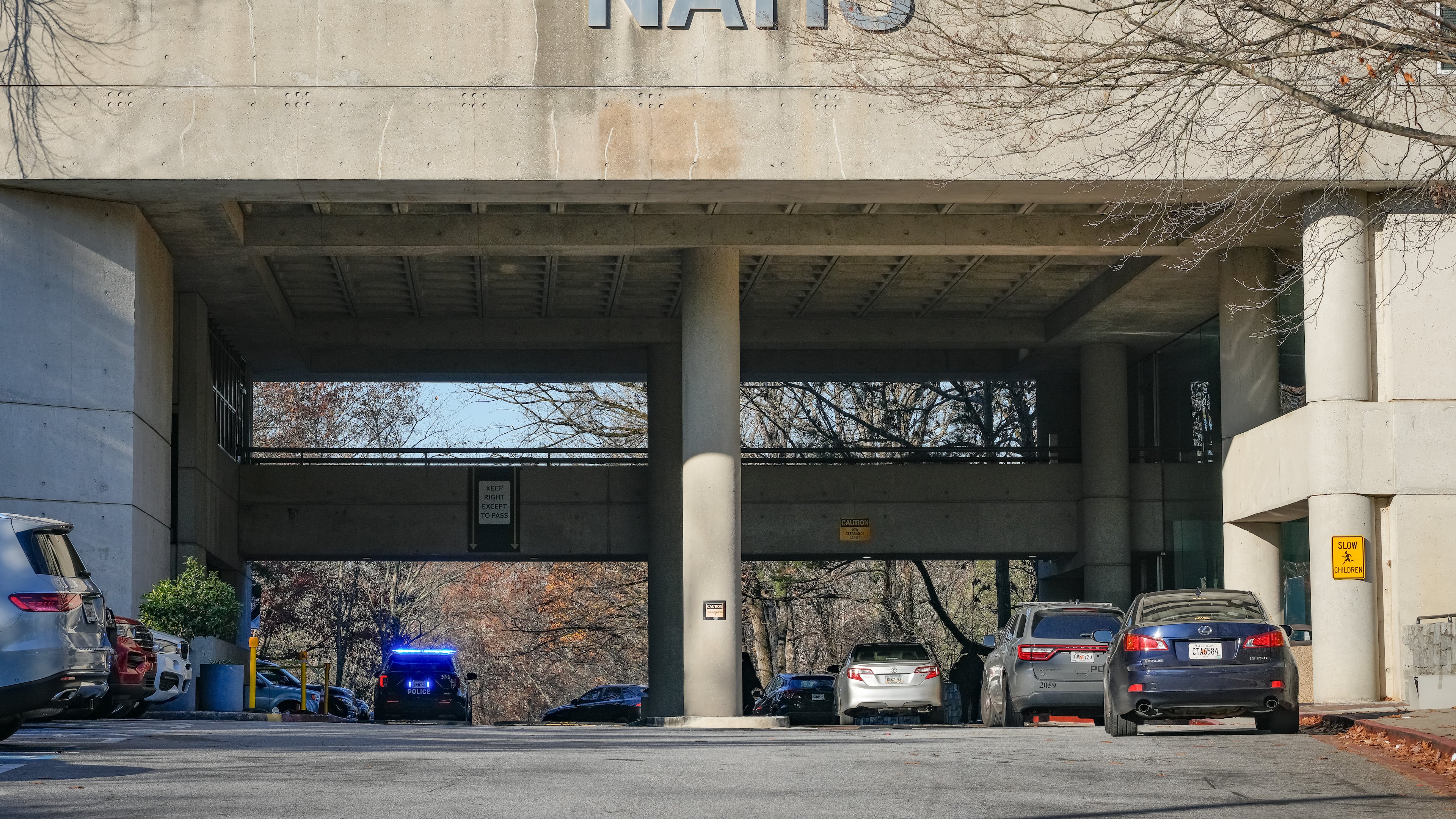 Police respond to North Atlanta High School after a student was injured in an altercation with another student Friday, Dec, 12, 2025. (Ben Hendren for the AJC)