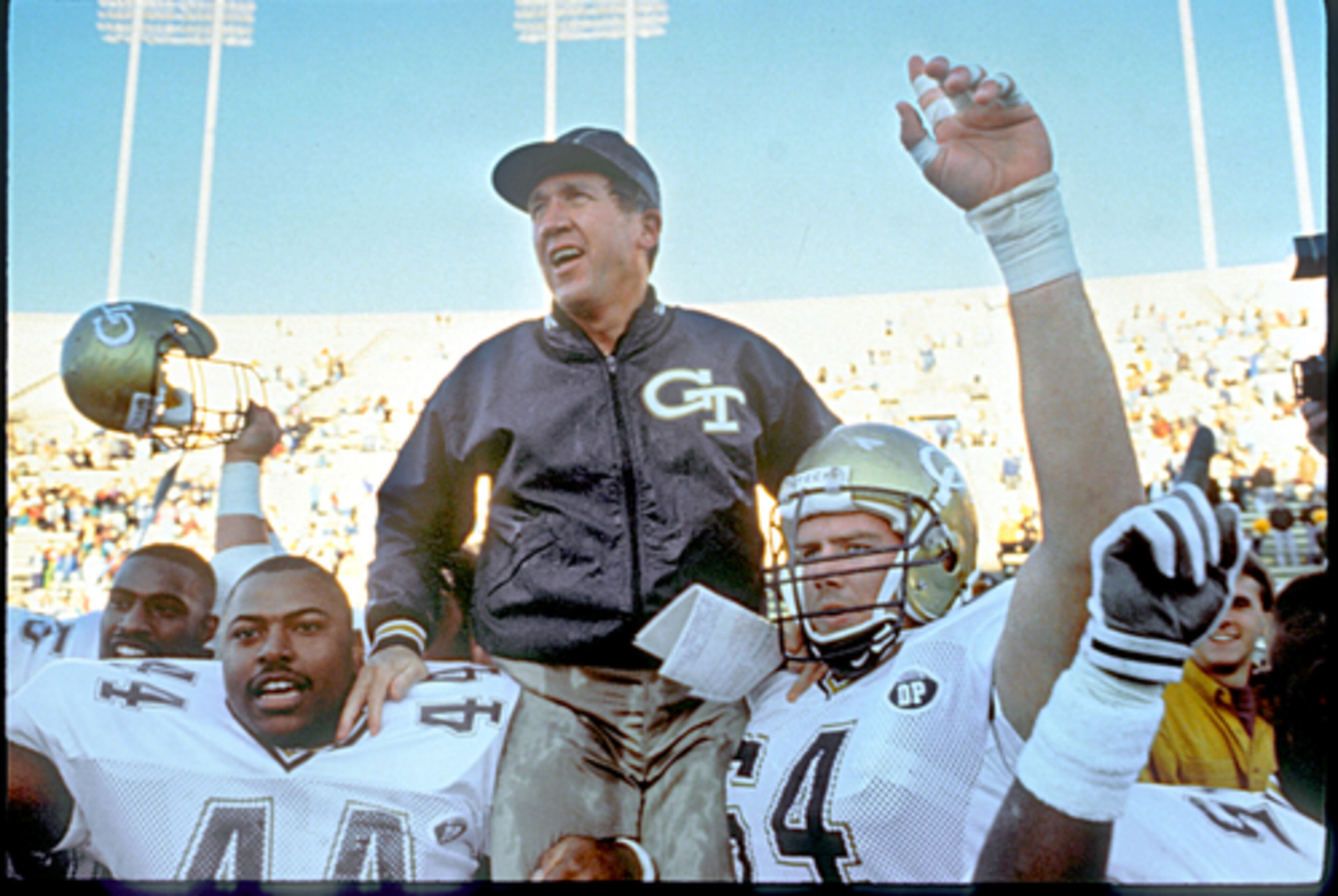 With just five total wins in his first two season, Bobby Ross rebuilt the Yellow Jackets behind quarterback Shawn Jones. Georgia Tech entered the 1990 season unranked. It finished the year as the only undefeated team in division I-A college football as Ross (31-26-1, 1987-91) lead the Jackets to their unprecedented fourth national title.