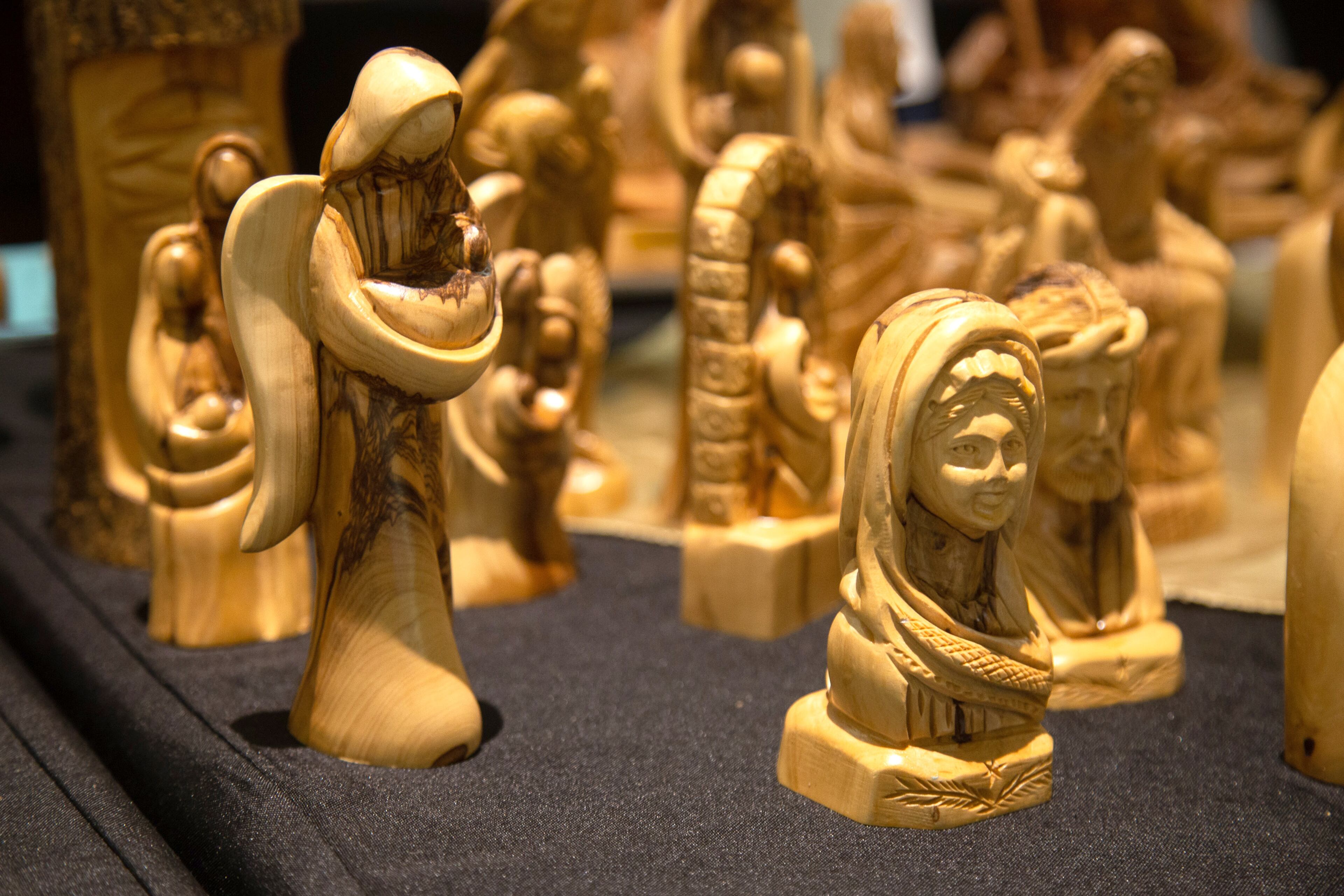 Christian figures sit on display in the vendor area during the Atlanta Greek Festiva on Sunday, September 29, 2019. STEVE SCHAEFER / SPECIAL TO THE AJC