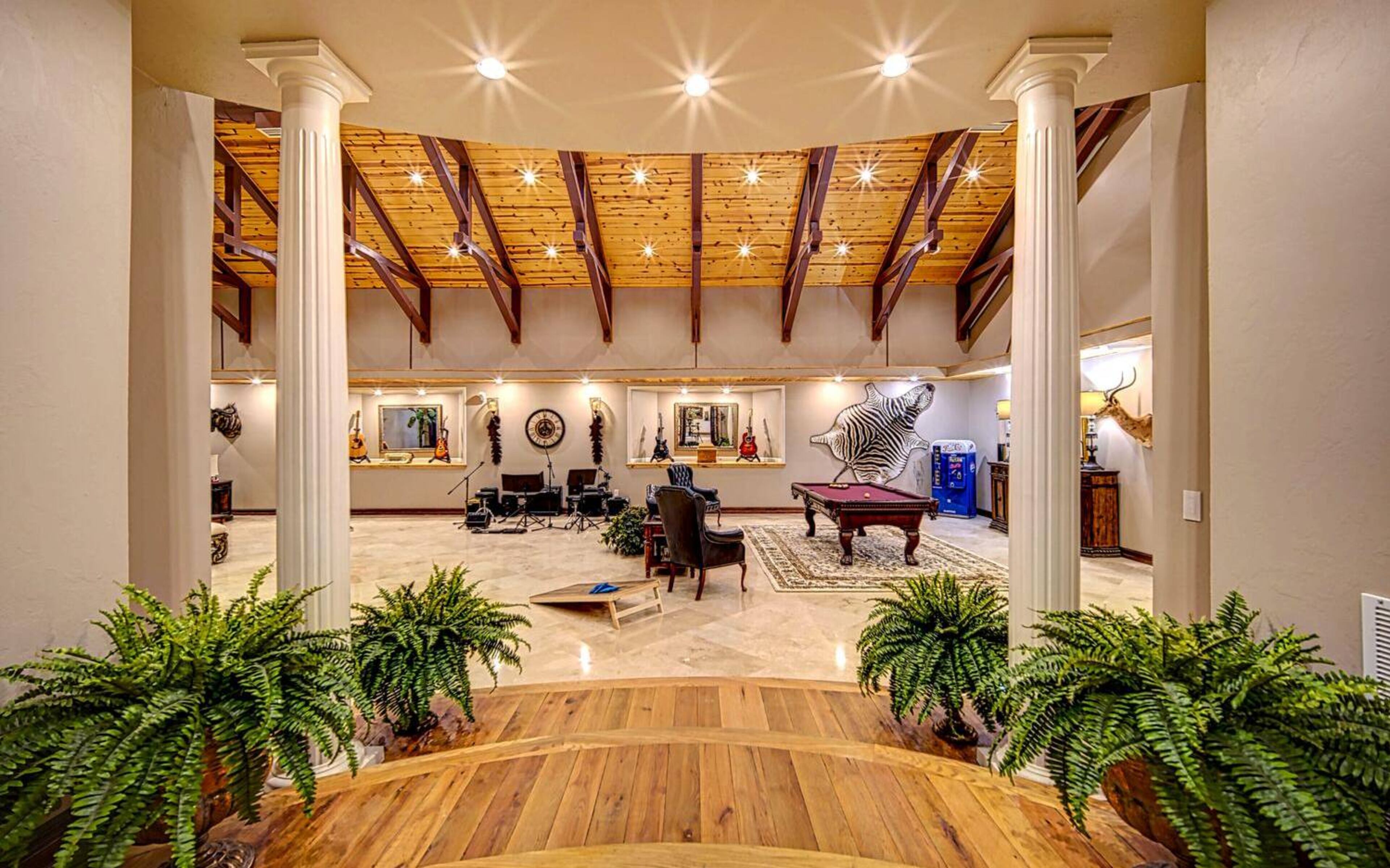 Massive space with room for entertaining, pool table and more.