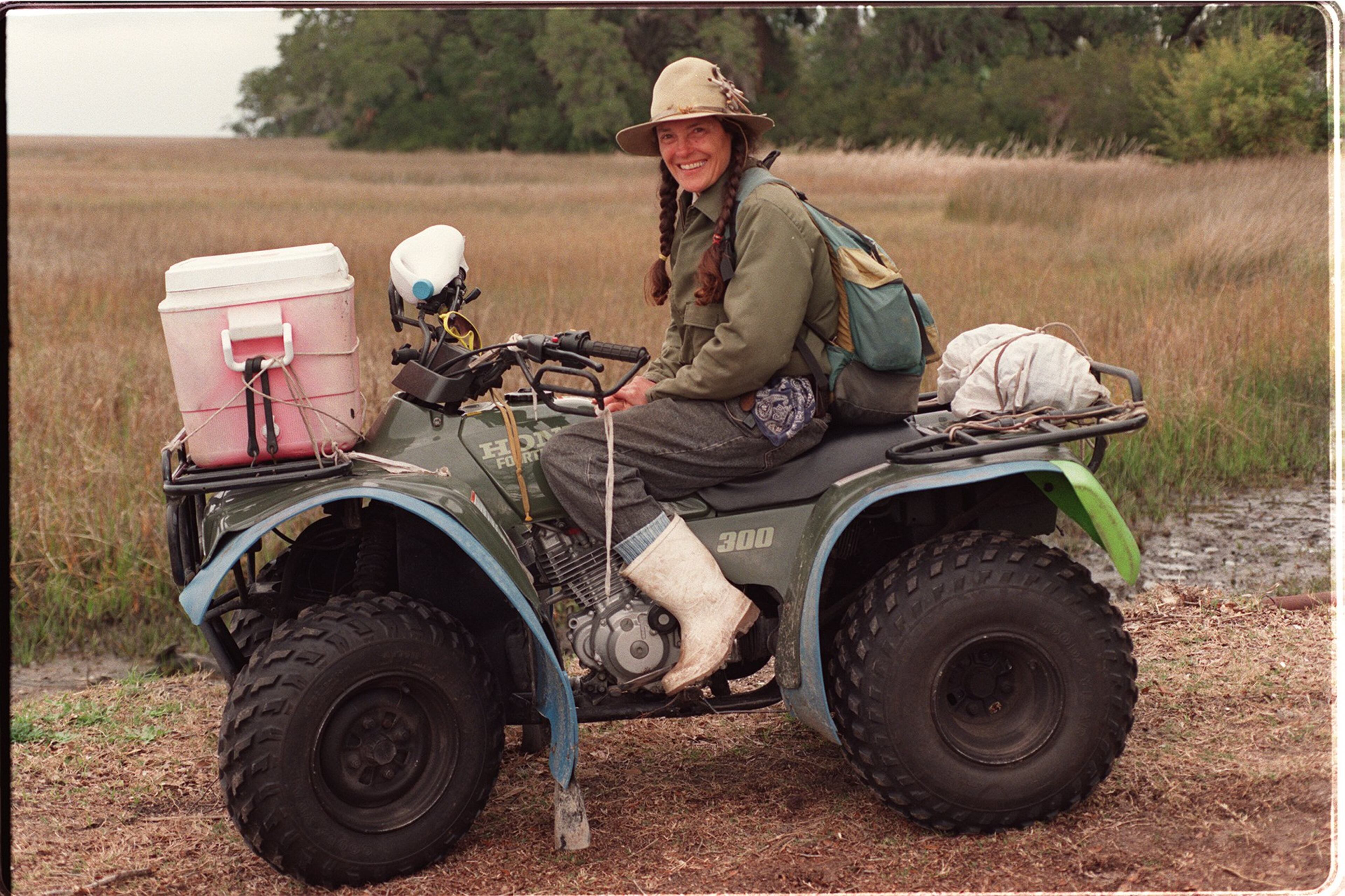 Carol, pictured in 1995, has spent 40 years compiling some of the most comprehensive sea turtle stranding data in the world. AJC