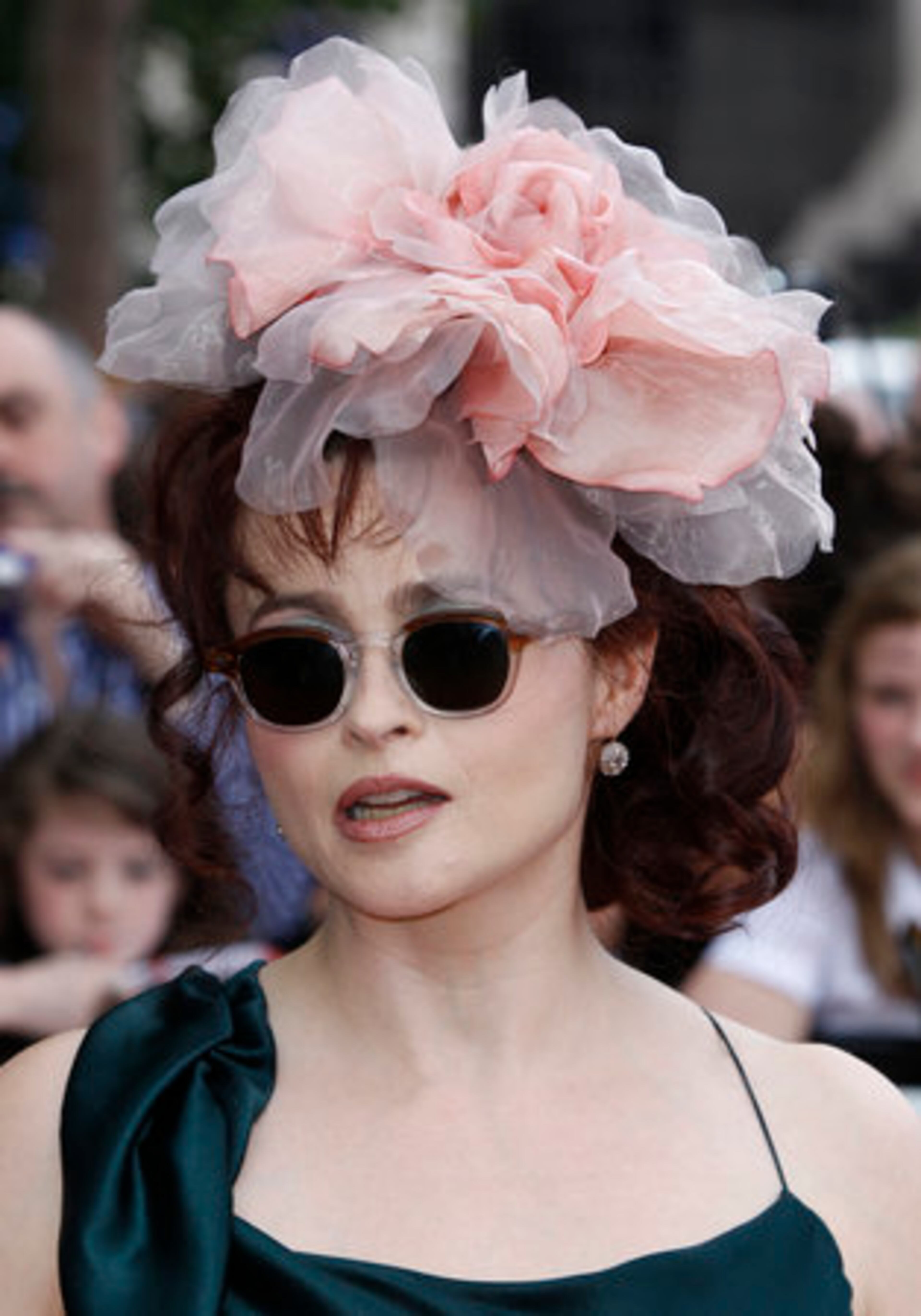 Actress Helena Bonham Carter sported her signature off-kilter style at the premiere. She plays Bellatrix Lestrange.