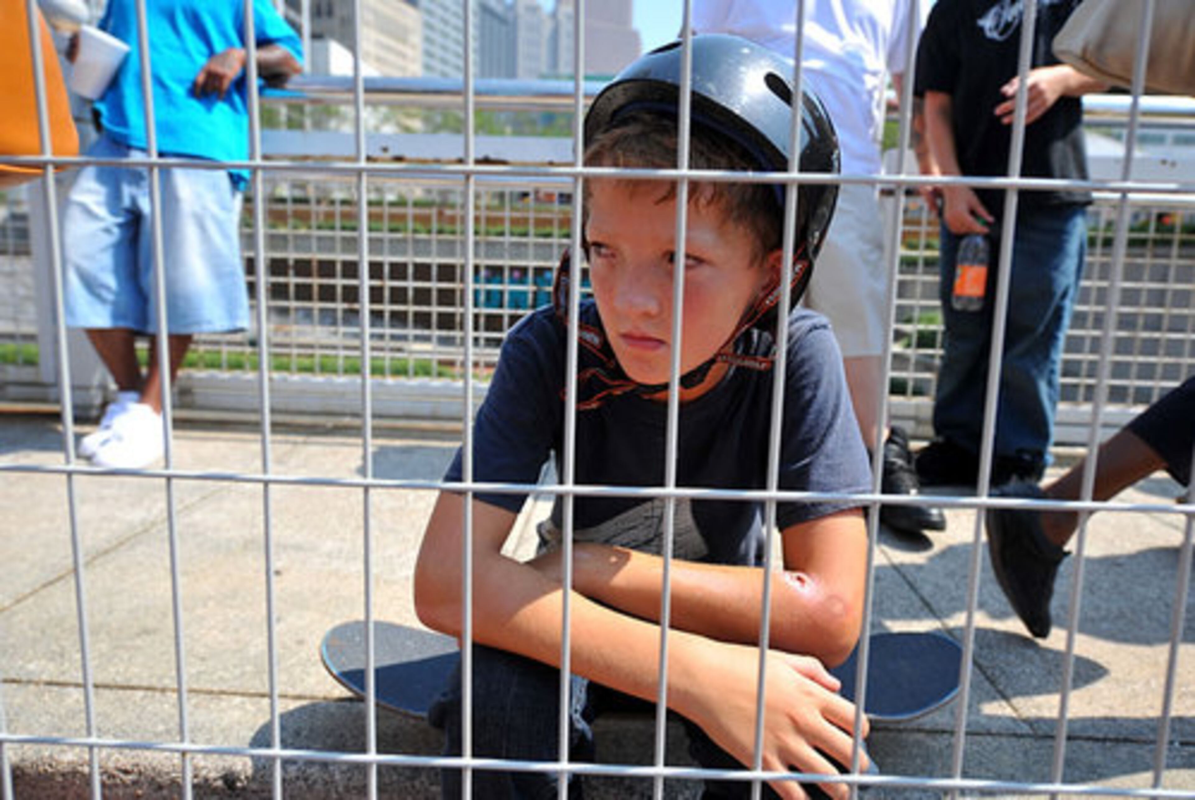 Brendan Hatchett, 10, of Dallas, Ga., watches the competition.