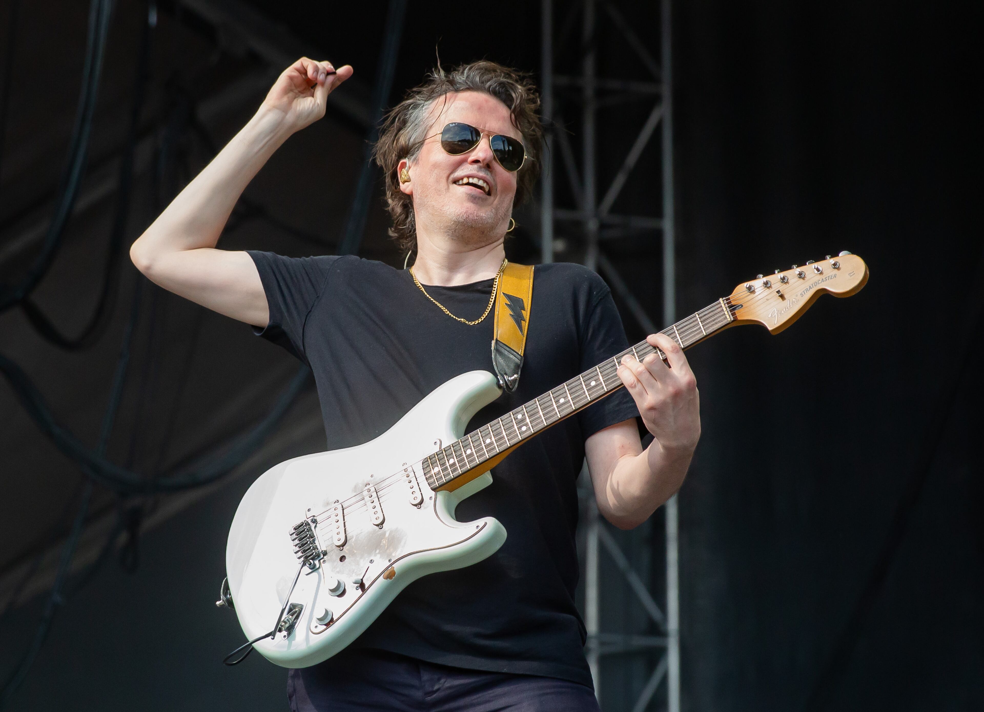 Atlanta, Ga. — Franz Ferdinand jumped around in 90-degree heat and played their indie-rock hits on Sunday, Sept. 21, 2025, at Piedmont Park. (RYAN FLEISHER FOR THE ATLANTA JOURNAL-CONSTITUTION)