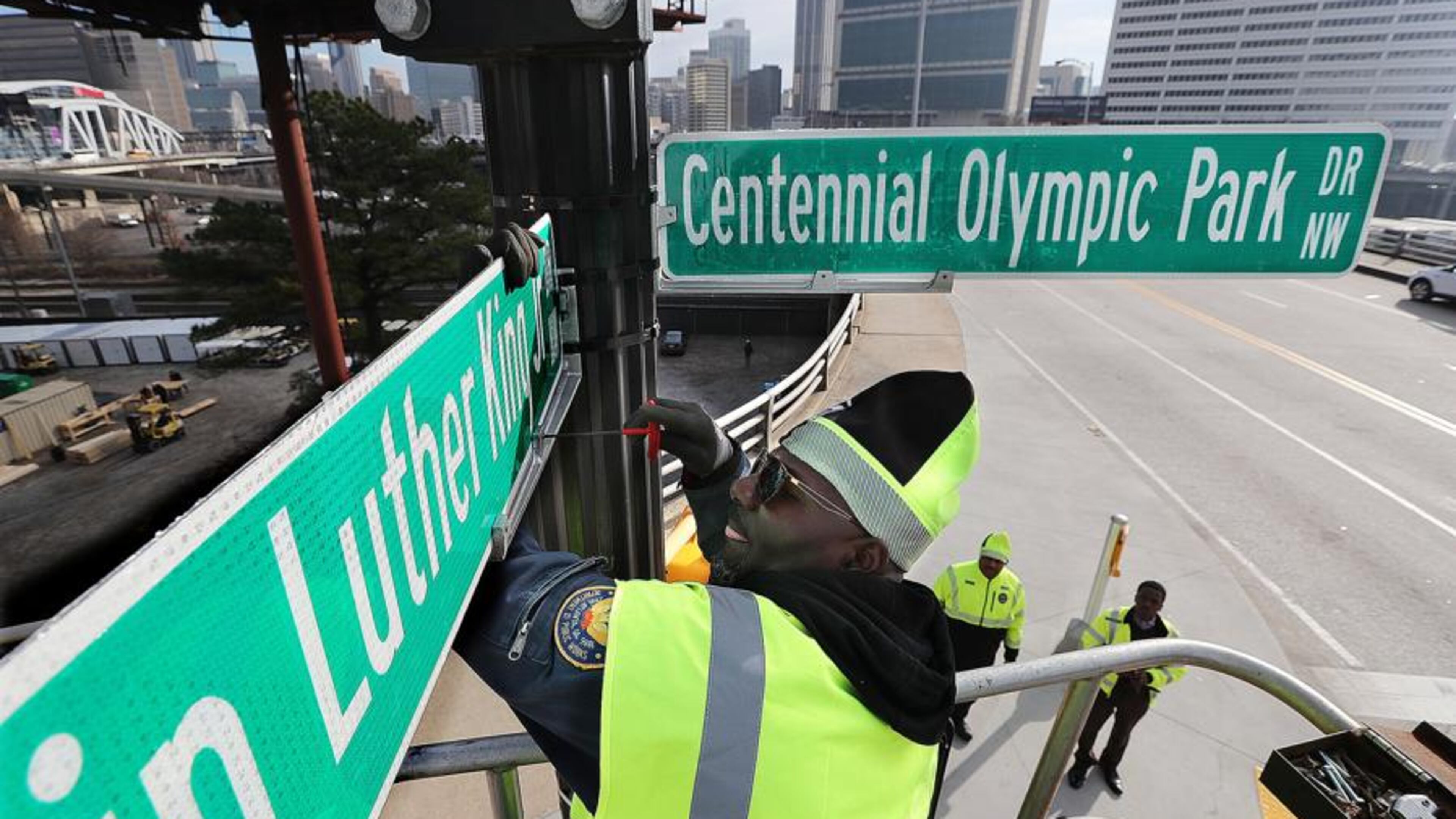 Road closures for the Super Bowl began Monday.