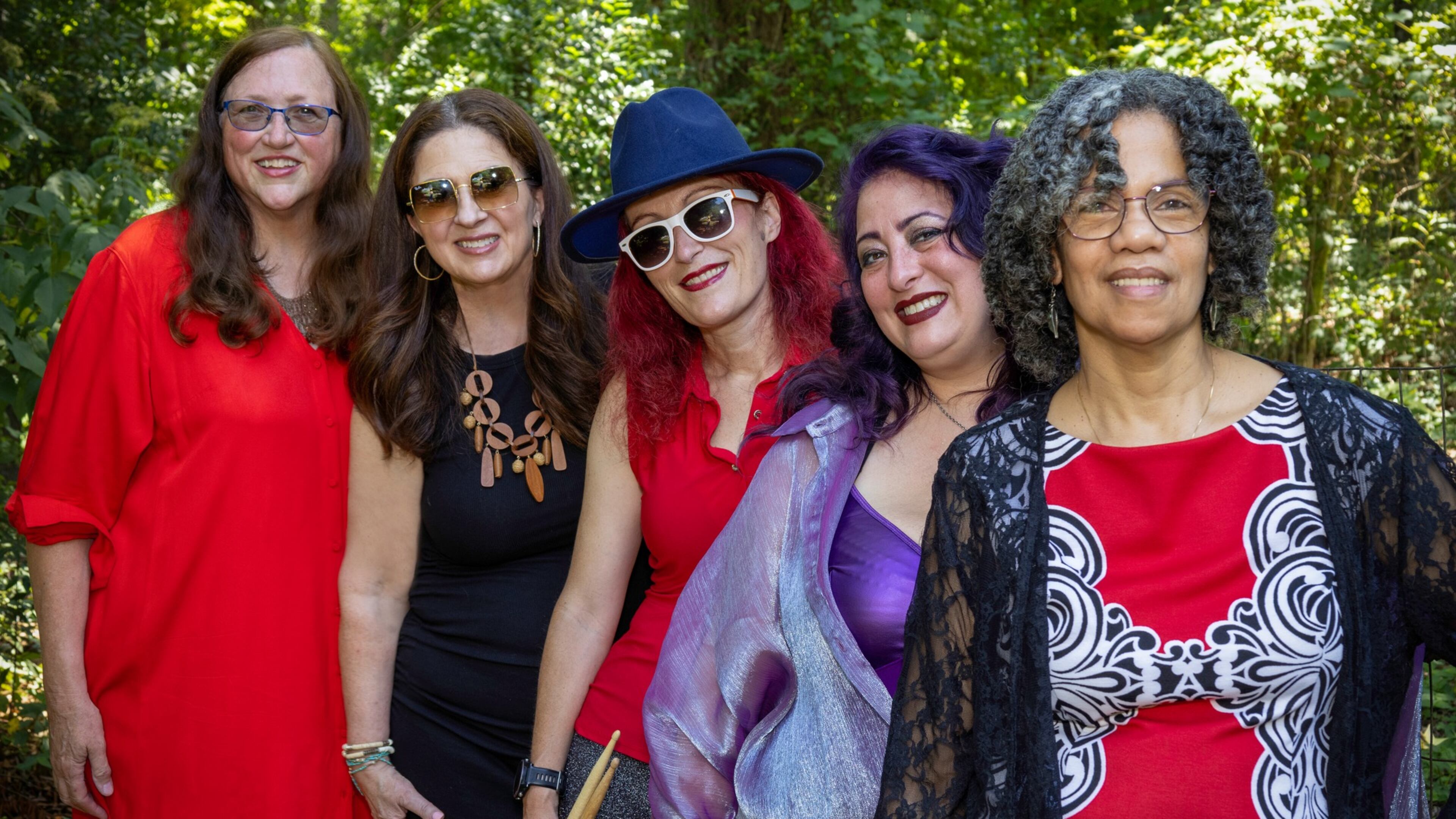 Blue Velvet Atlanta - Kathie DeVane Holmes (from left), Cindy Crowell Adler, Sandra Senn, Minda Scrogan and Johanna Millin - will play an hourlong set at Inman Park Festival on April 26. (Photo by Miriam Millin)