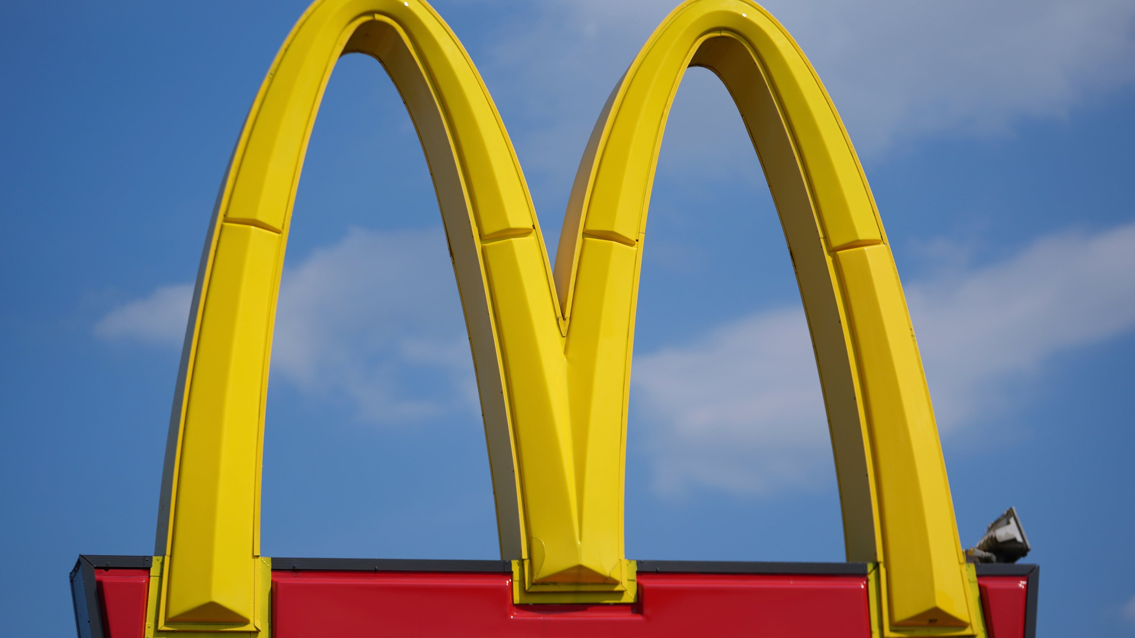 FILE - A McDonald's logo is seen at a restaurant in Warren, Mich., on Sept. 2, 2025. (AP Photo/Paul Sancya, File)