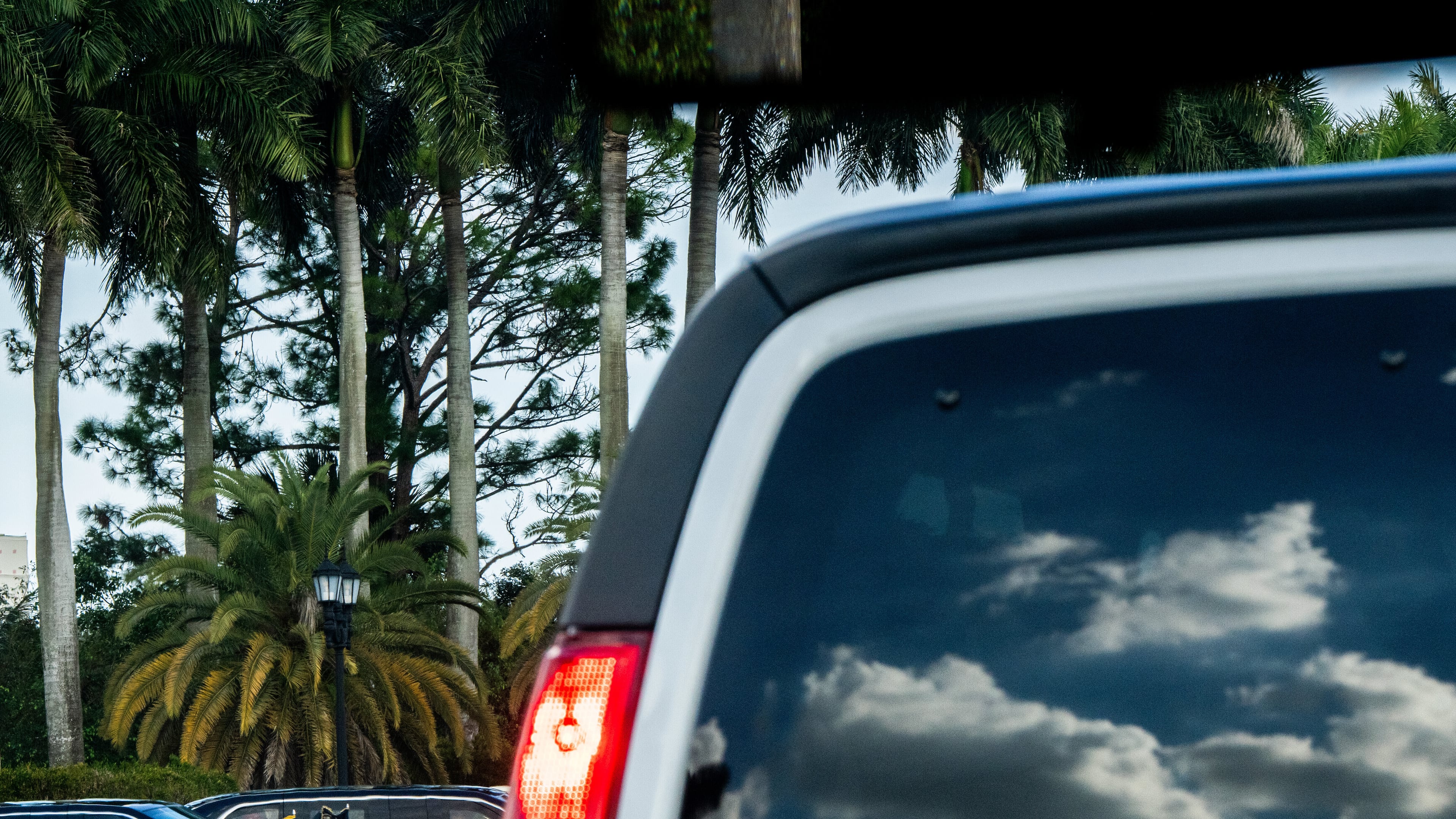 President Donald Trump departs Trump International Golf Club in the presidential limousine, known as The Beast, Sunday, Jan. 11, 2026, in West Palm Beach, Fla. (AP Photo/Julia Demaree Nikhinson)