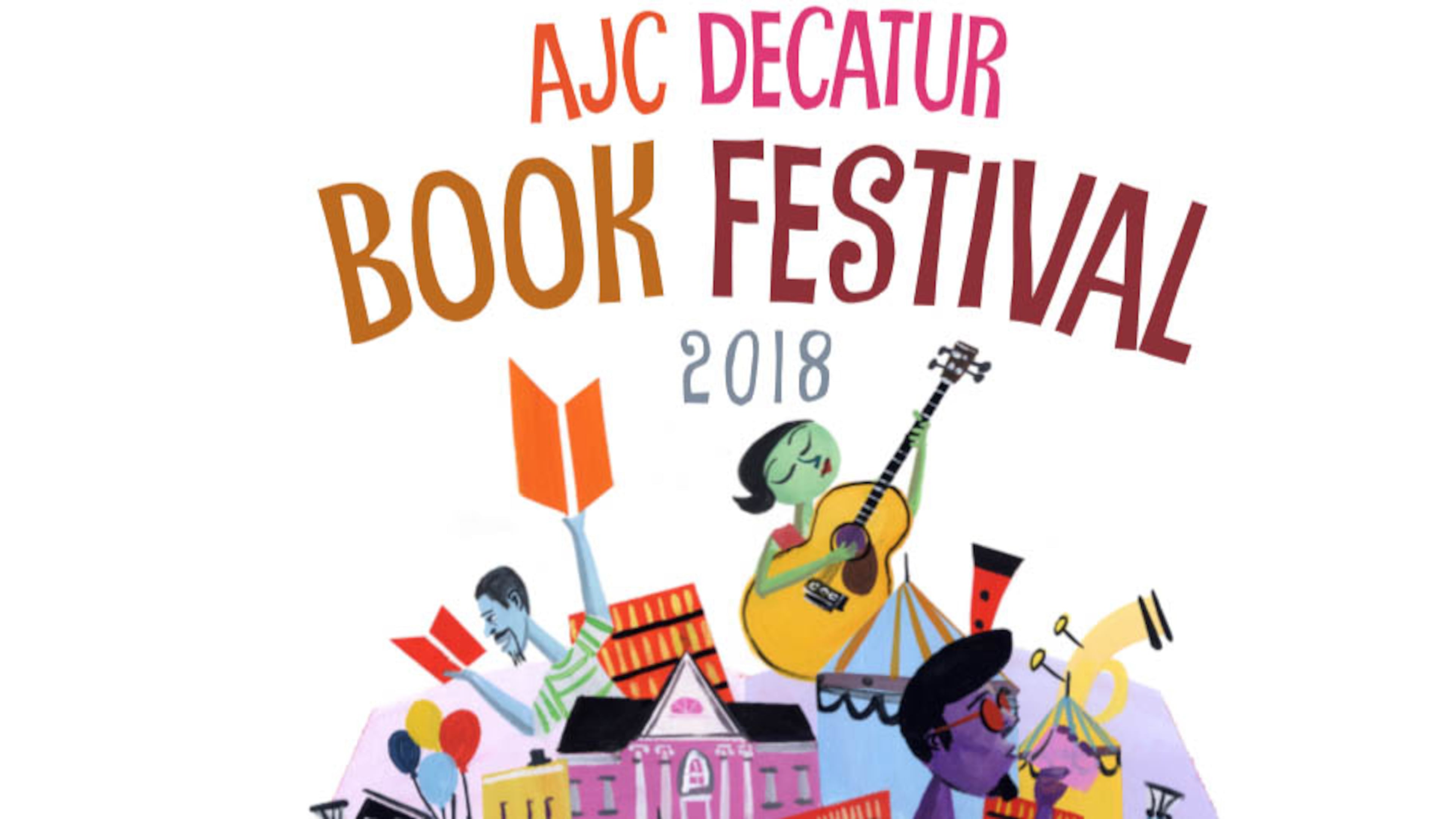 The cover of the AJC Decatur Book Festival 2018 Guide features the official poster by illustrator Gregory Christie.