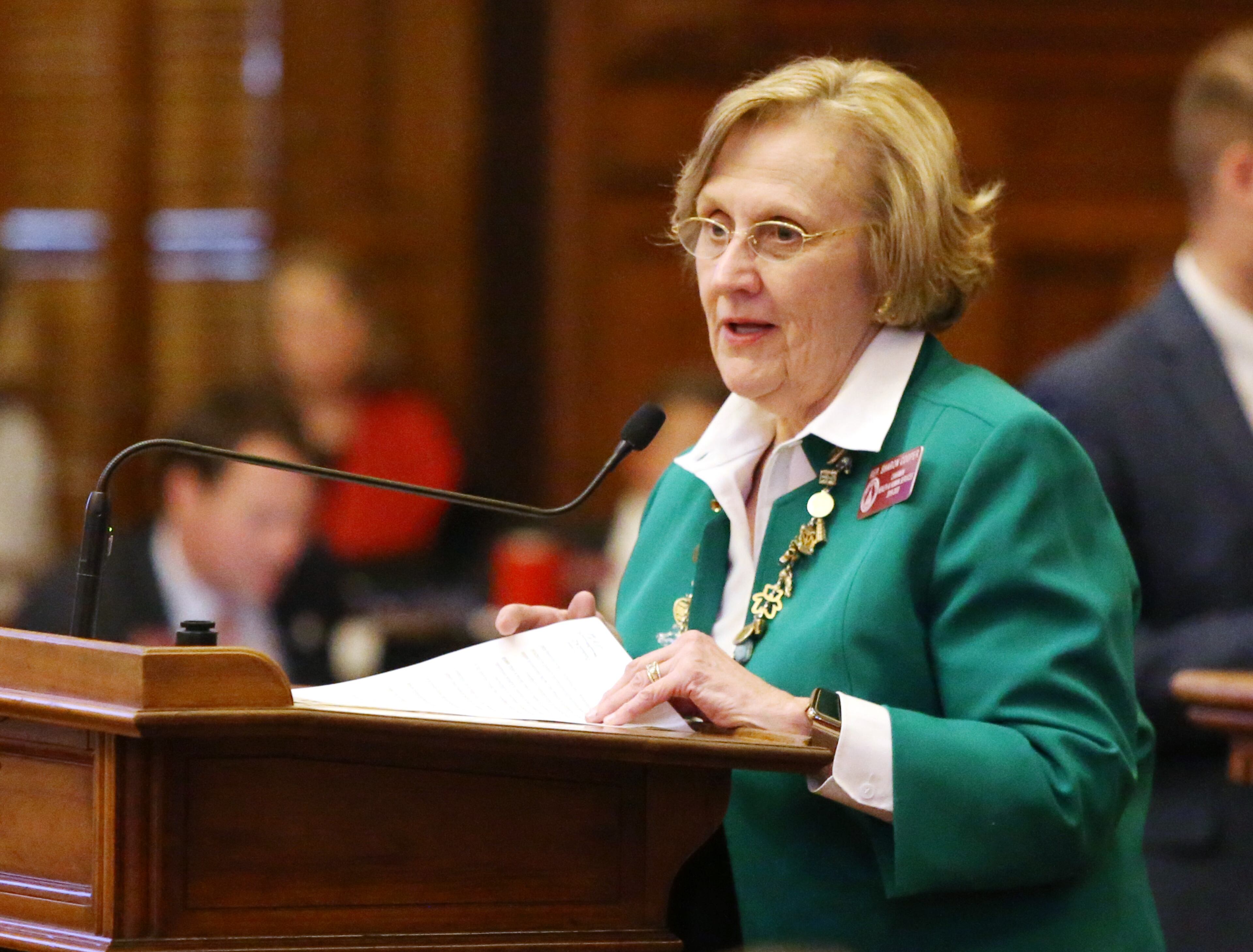 4/2/19 - Atlanta- Sharon Cooper, district 43, presents HB 345 at the Georgia State Capitol in Atlanta, Georgia on Tuesday, April 2, 2019. Today is sine die day, the final day of the 2019 legislature. EMILY HANEY / emily.haney@ajc.com
