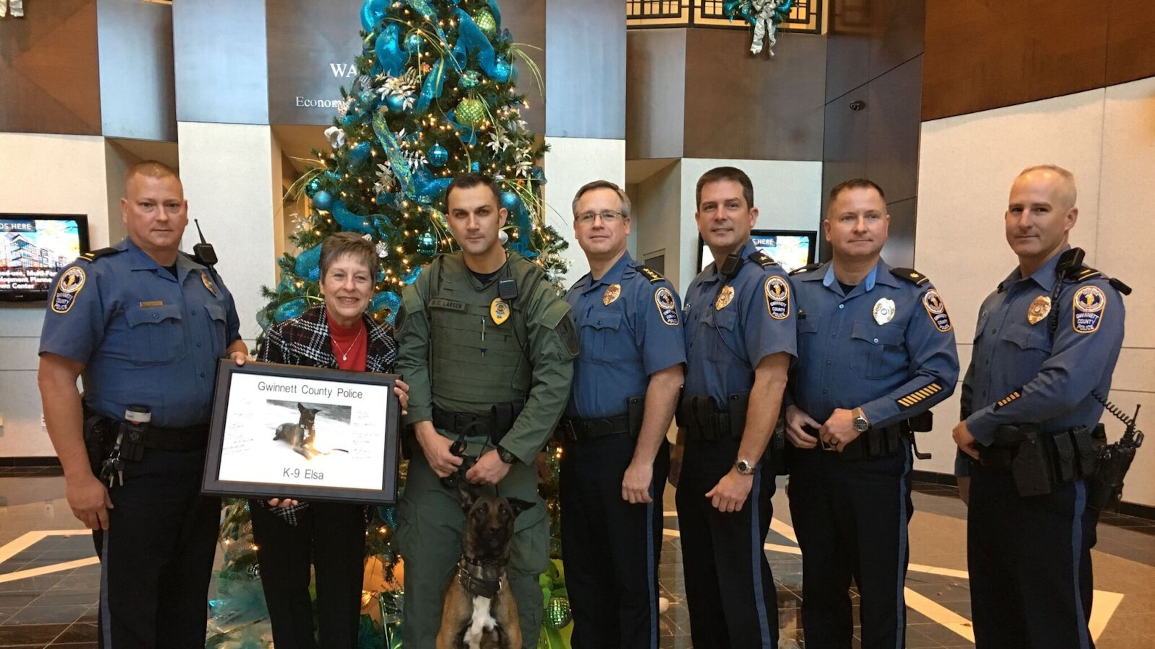 Kathy Gestar recently donated $12,000 for the Gwinnett County Police Department to purchase and train a new K9 officer. That K9, Elsa, is expected to hit the streets in February.