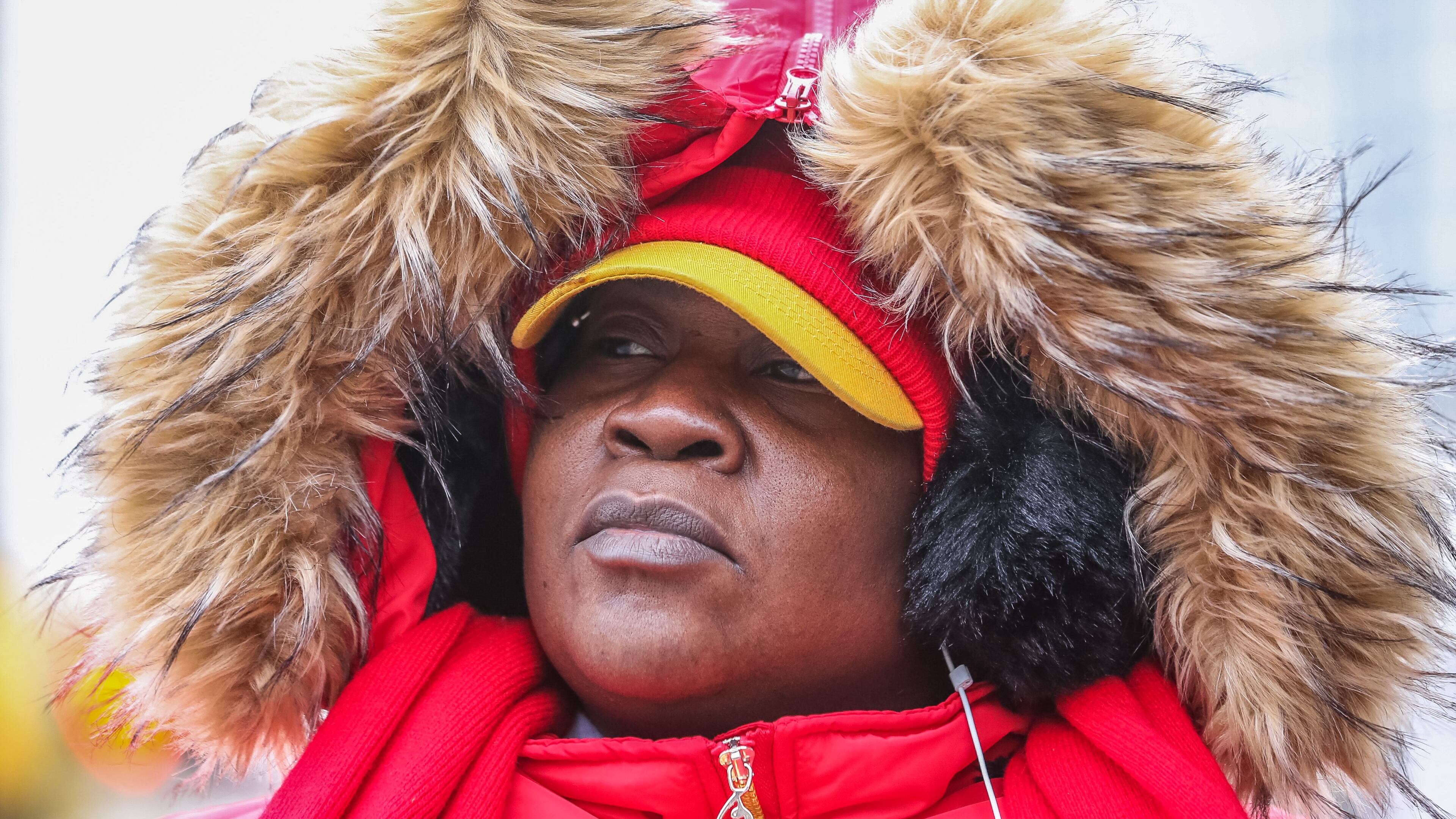 Carolyn Williams is bundled up Thursday in Five Points. JOHN SPINK / JSPINK@AJC.COM