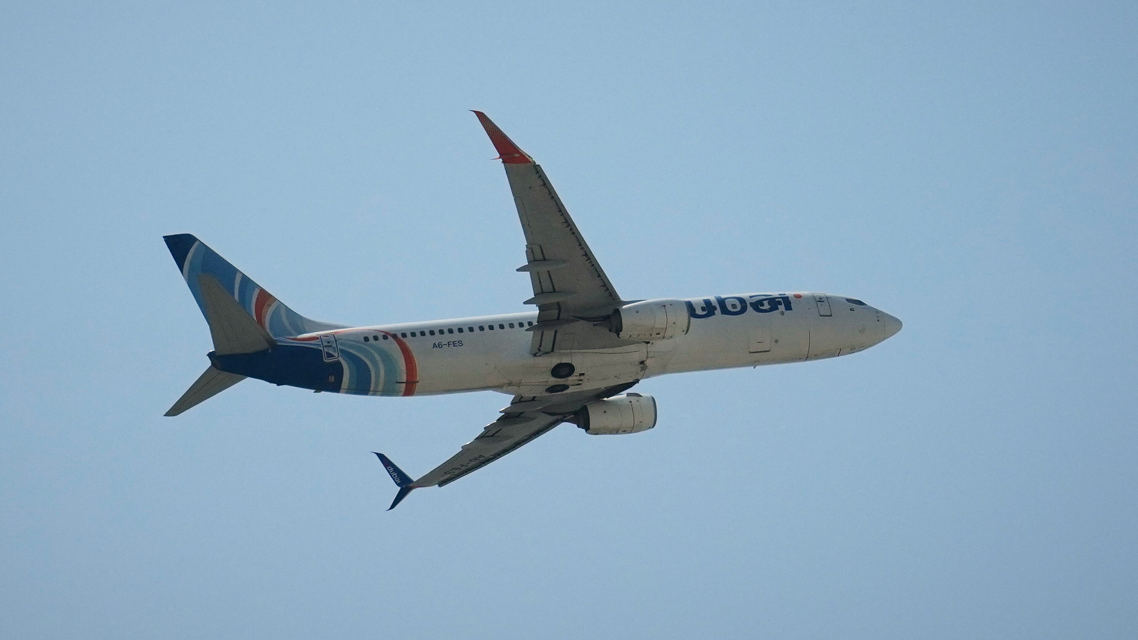 A FlyDubai aircraft takes off from Dubai International Airport in Dubai, United Arab Emirates, Wednesday, Sept. 30, 2026. (AP Photo)