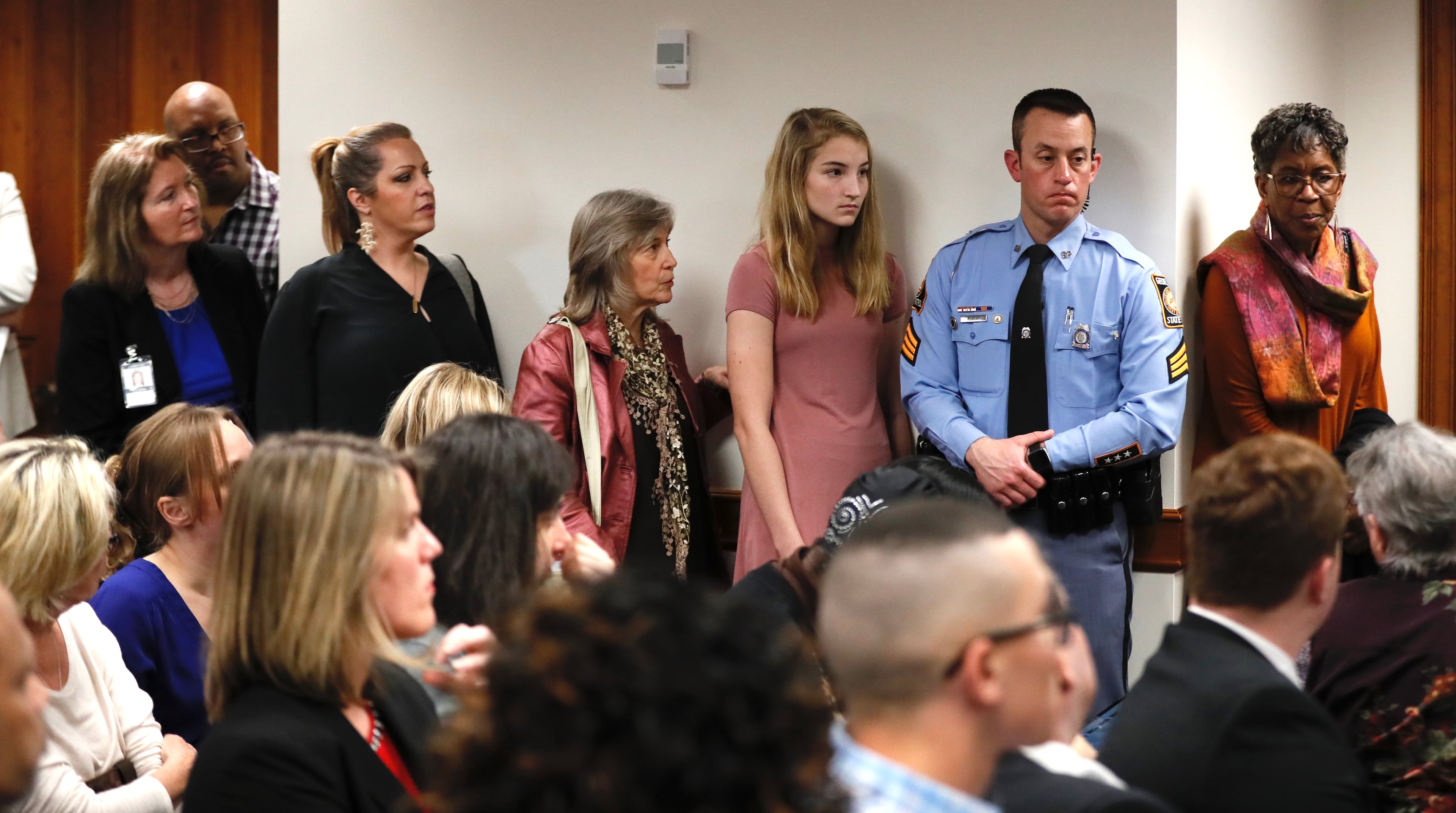 March 14, 2019 - Atlanta - Pro bill speakers line up for public comments. The Senate took up a hearing Thursday for the "fetal heartbeat bill." Advocates on both sides were expected to fill the Capitol as the committee debates the bill that would outlaw most abortions after six weeks. Bob Andres / bandres@ajc.com