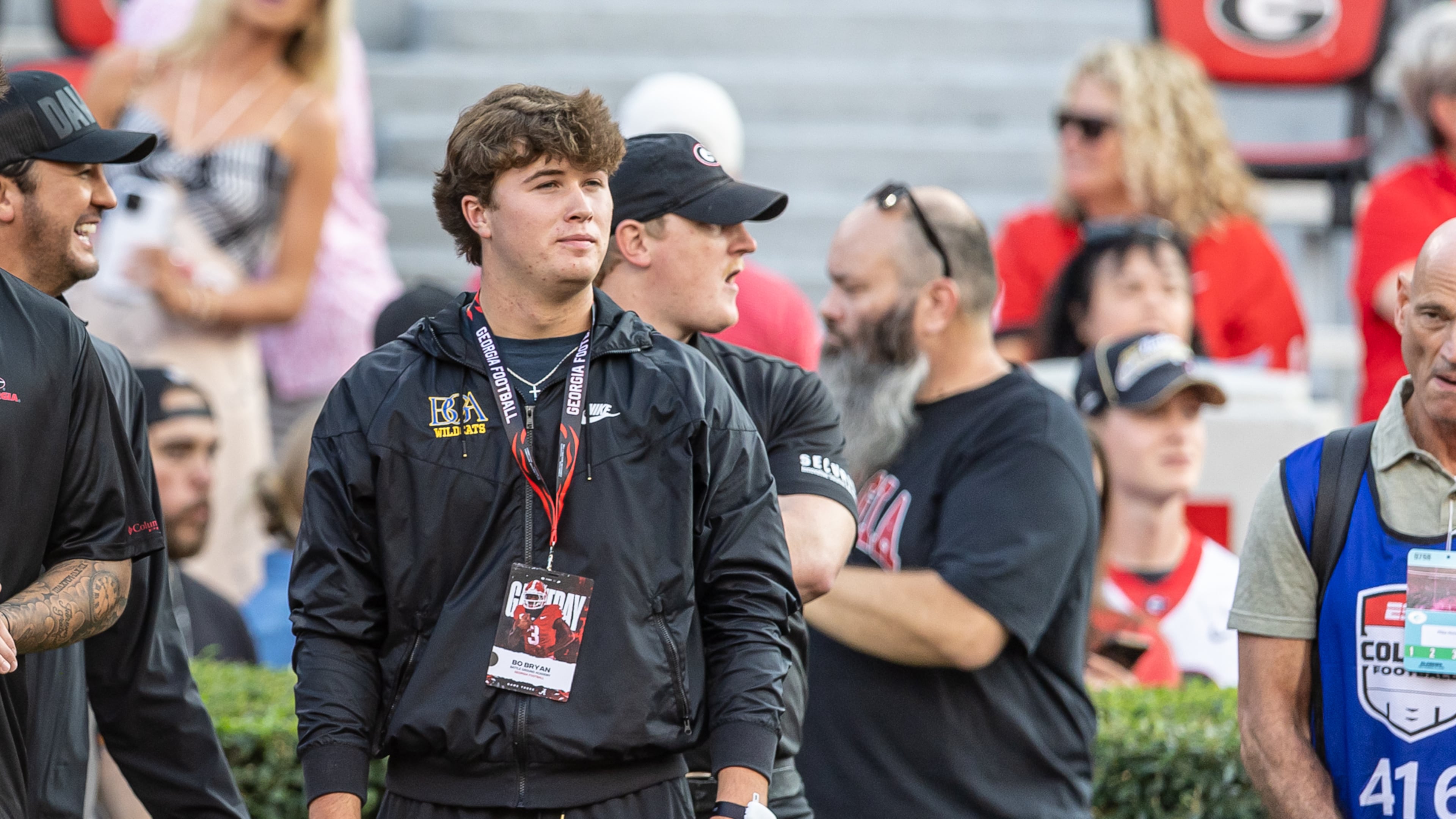 Battle Ground Academy 3-star QB prospect Bo Bryan soaks up the atmosphere inside Sanford Stadium before the Alabama-Georgia game on Saturday, Sept. 27, 2025, in Athens, Ga. (Jeff Sentell/DawgNation)