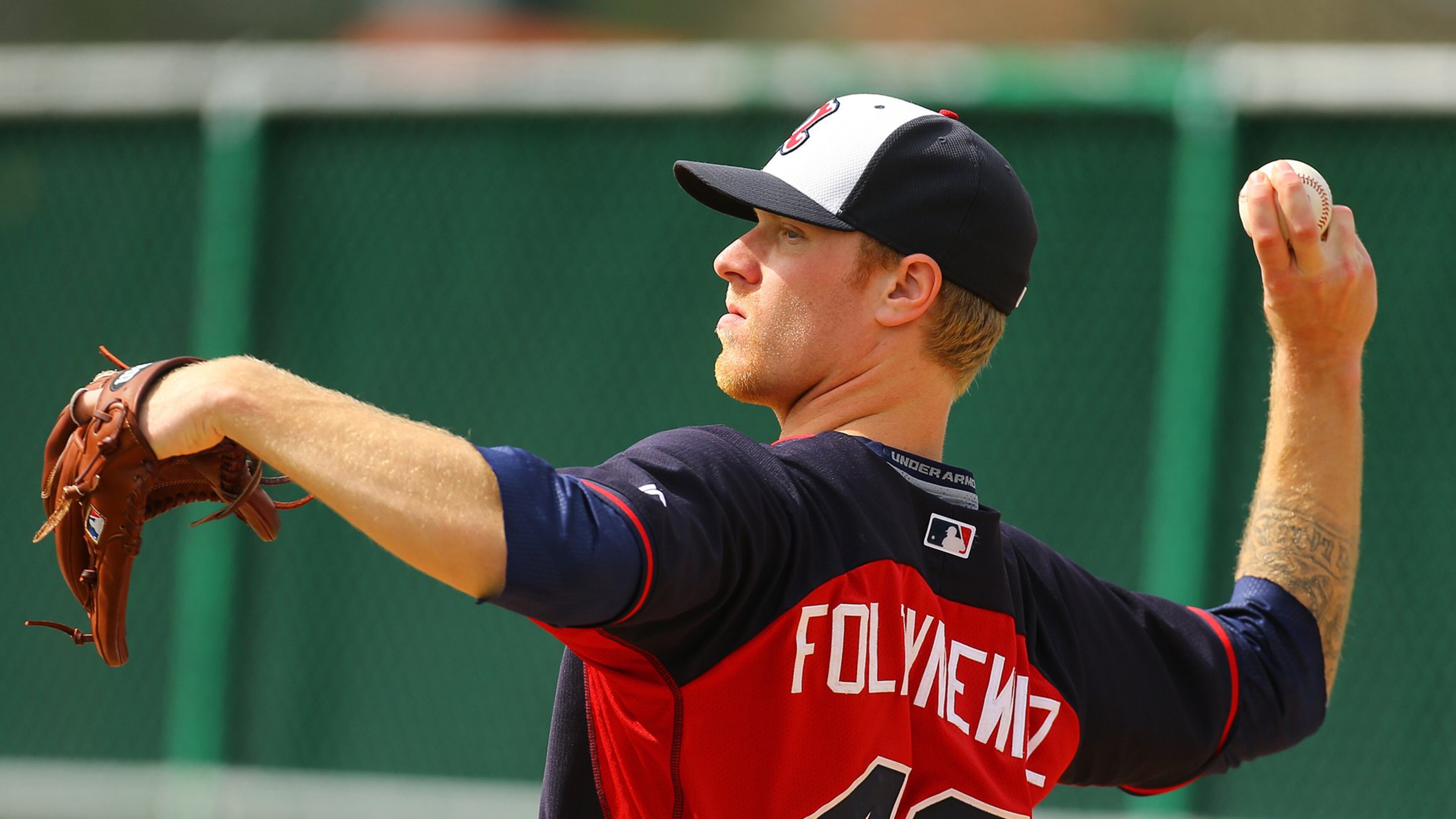 Braves pitcher Mike Foltynewicz throws during spring training on Monday, March 2, 2015, in Lake Buena Vista, Fla. (Curtis Compton / ccompton@ajc.com)