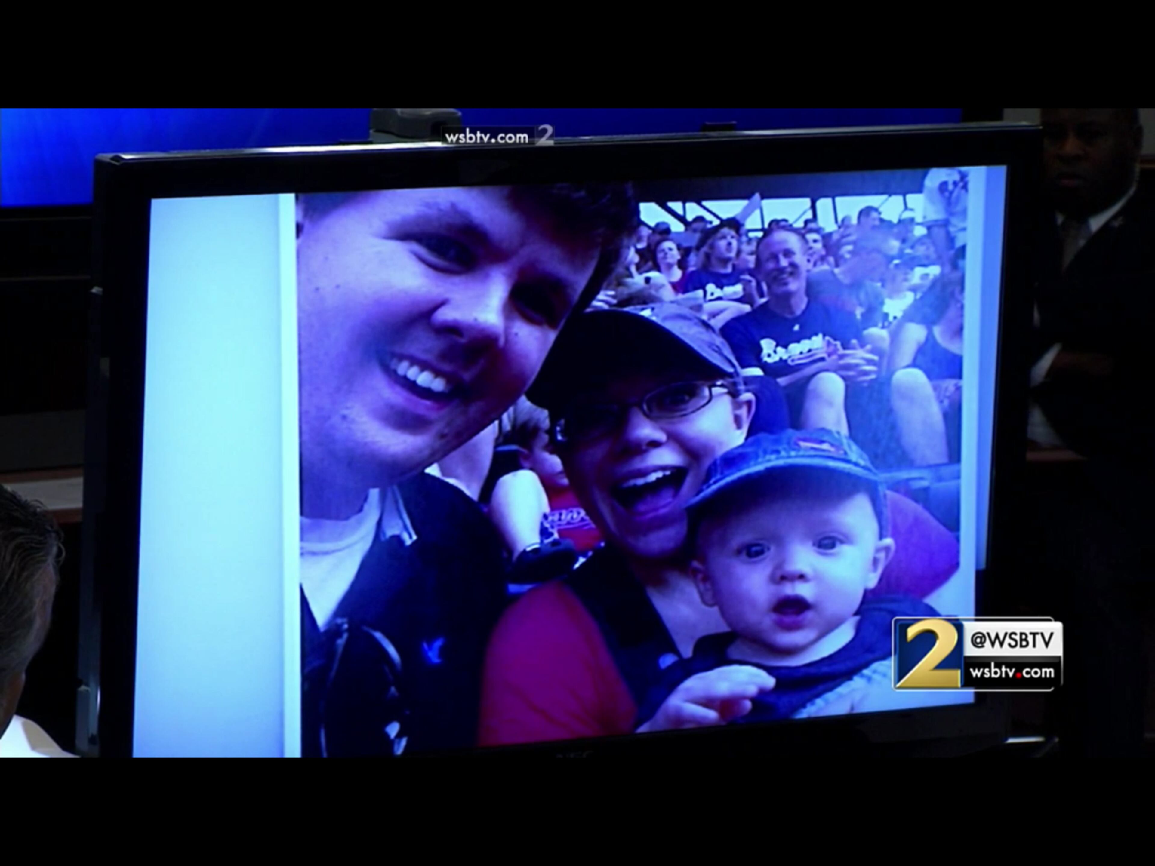 This family photo is one of dozens that Justin Ross Harris' defense team presented on Oct. 31, 2016 during Harris' murder trial. The image is taken from the WSB-TV live feed from the trial and some screen reflections may interfere with the photo. (screen capture via WSB-TV)