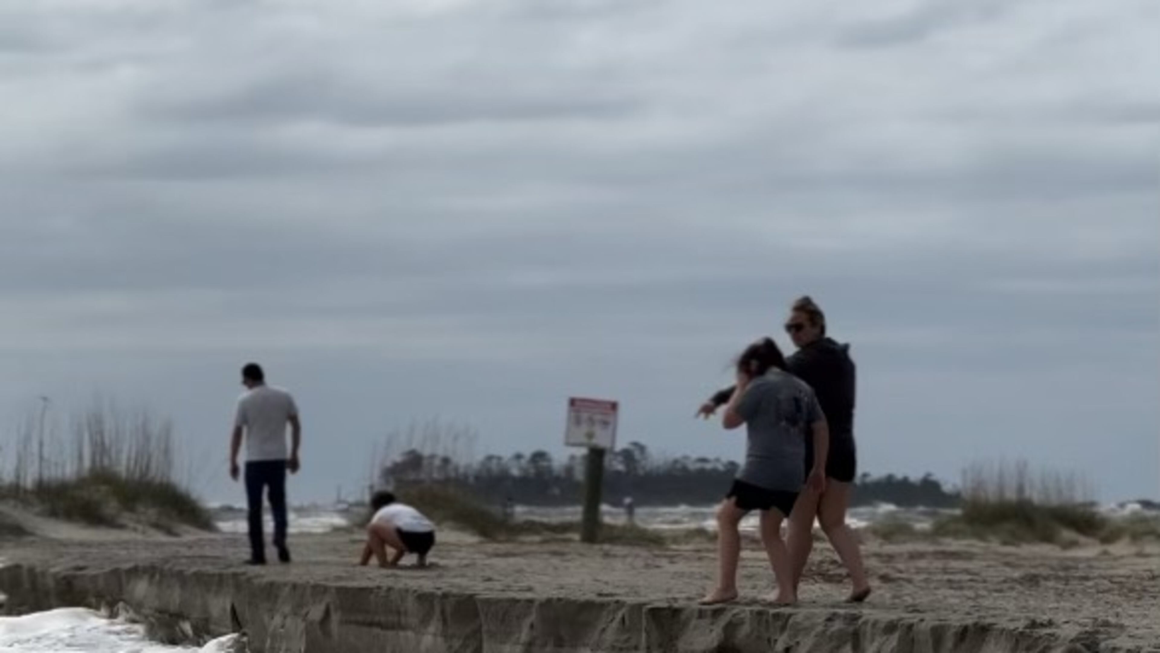 Heavy surf from Hurricane Milton eroded away part of the beach at Tybee Island on Thursday. (Photo courtesy of city of Tybee Island)