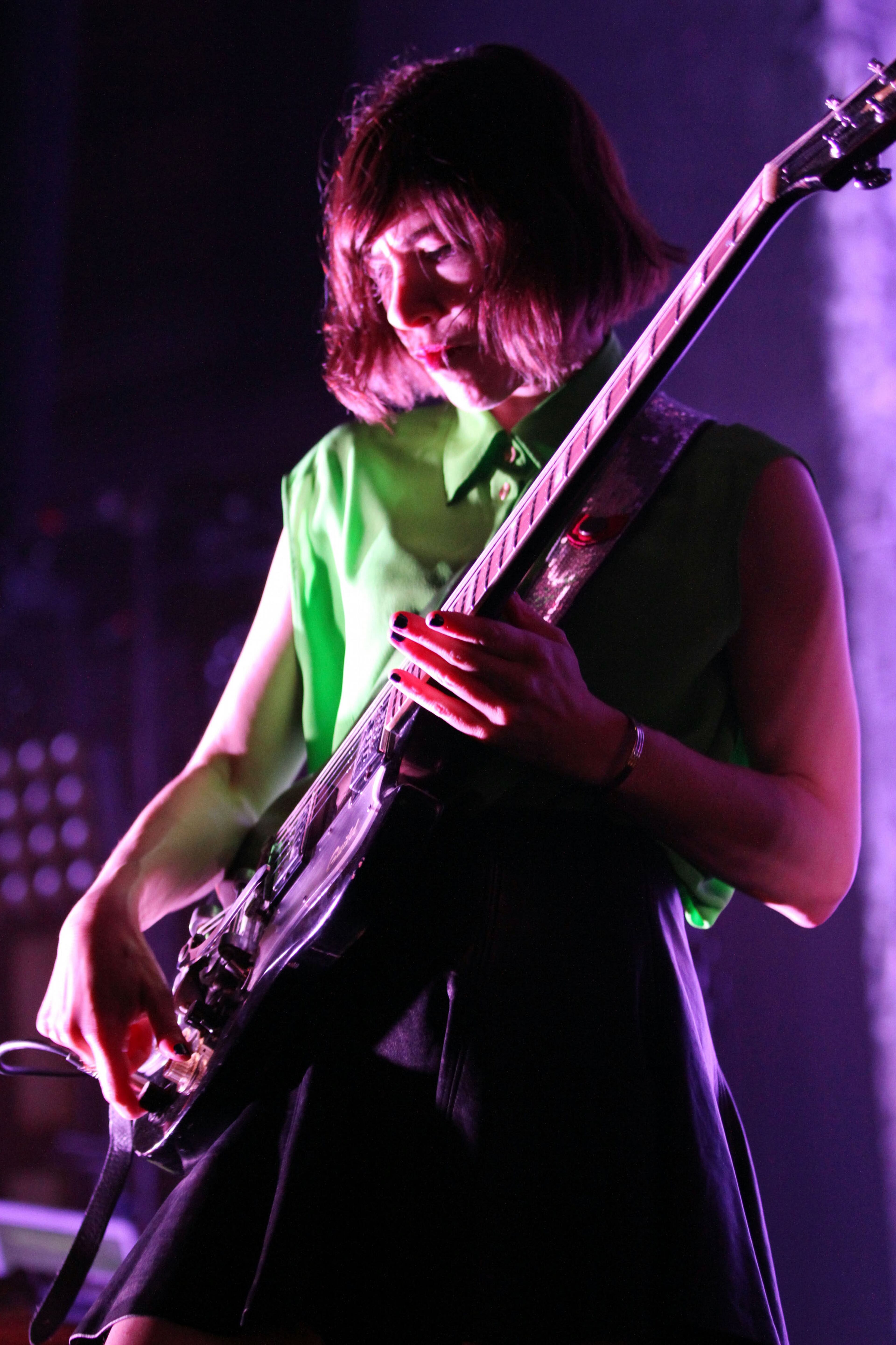 Sleater-Kinney guitarist and vocalist Carrie Brownstein performs to a sold-out crowd at the Tabernacle in Atlanta Tuesday, April 21, 2015. Robb D. Cohen/RobbsPhotos.com