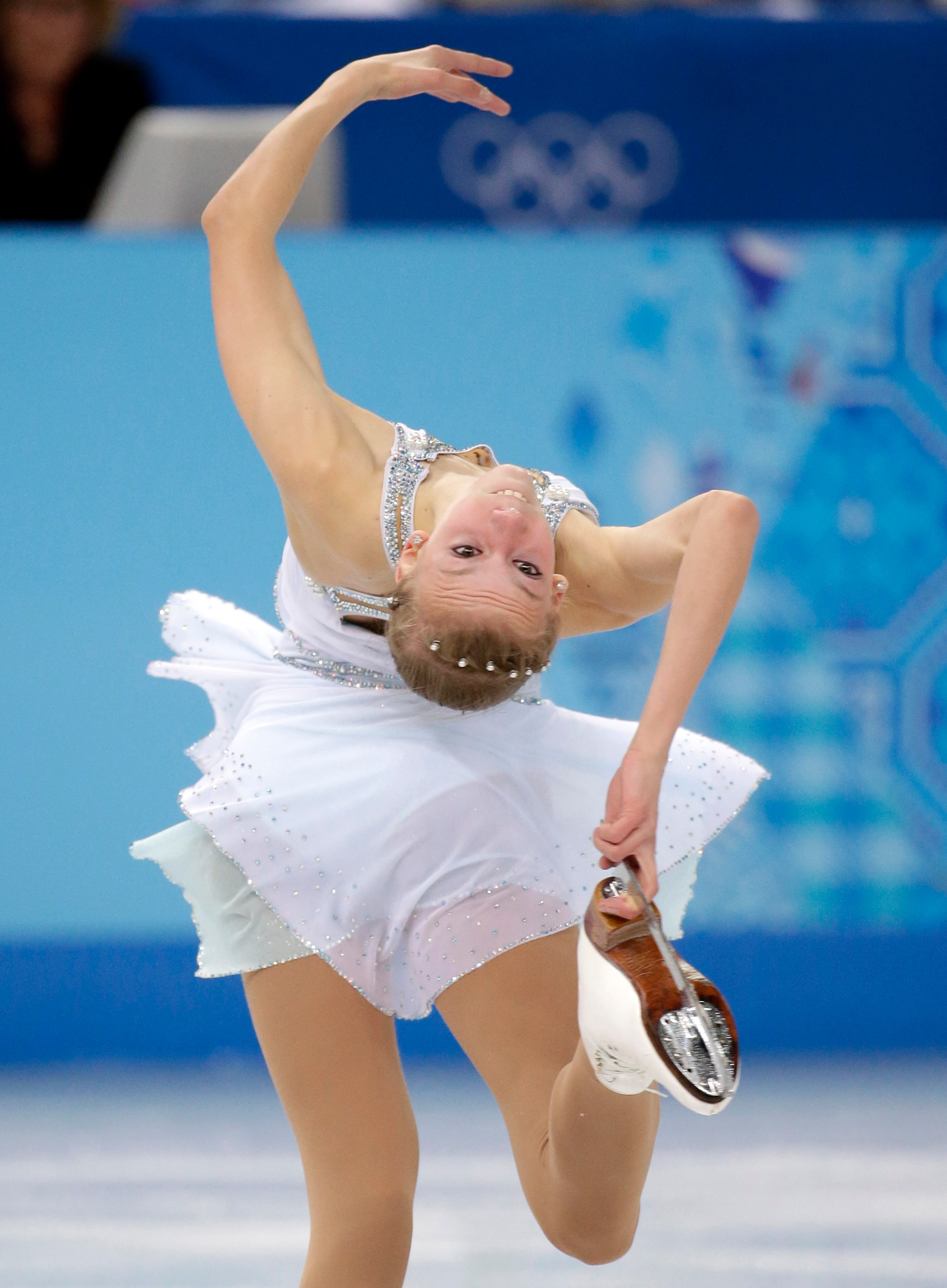Polina Edmunds of the United States competes in the women's free skate figure skating finals at the Iceberg Skating Palace during the 2014 Winter Olympics, Thursday, Feb. 20, 2014, in Sochi, Russia. (AP Photo/Bernat Armangue)