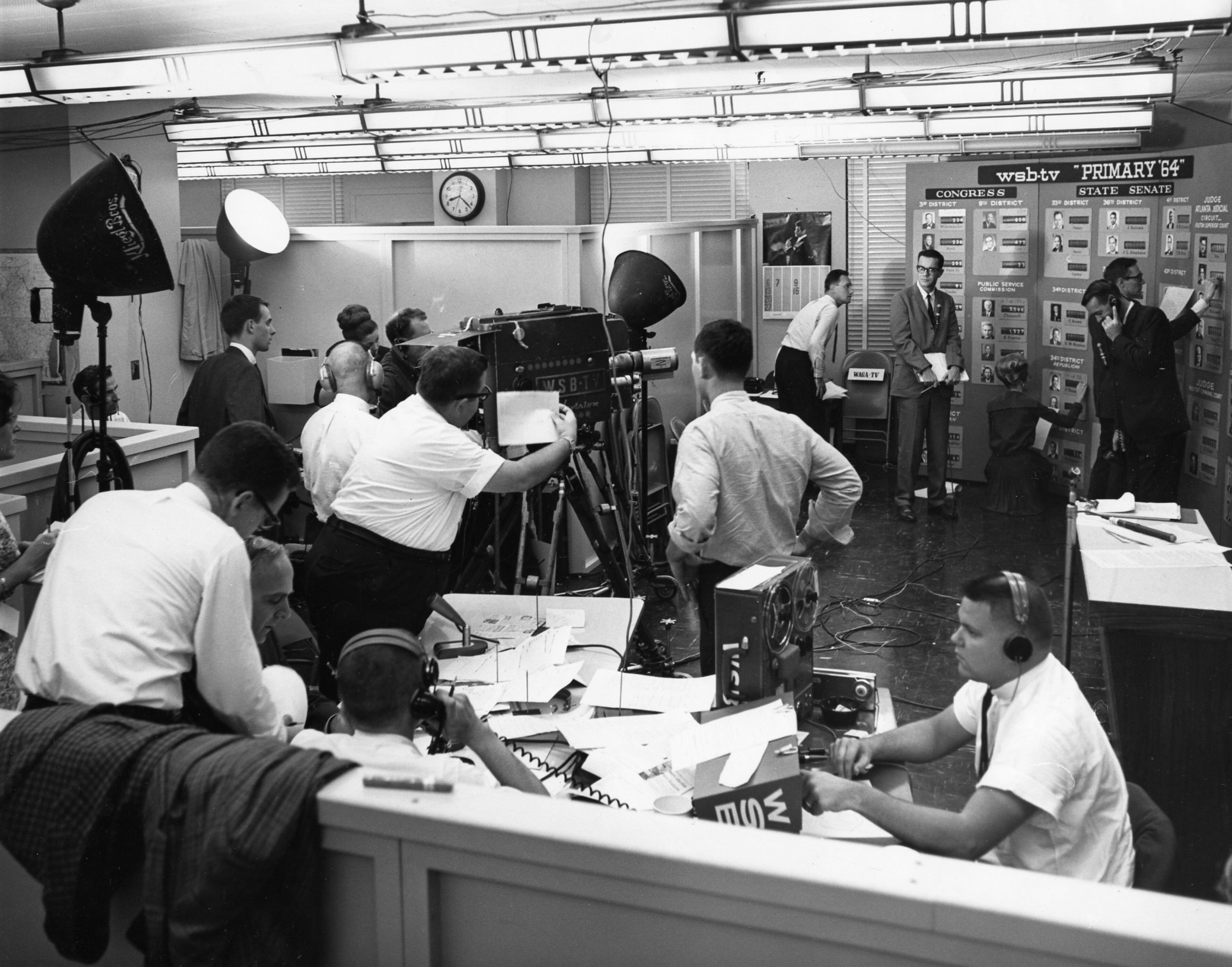 Sept. 10 -- Newsroom members of WSB-TV gear up for their "Primary 64" coverage of state elections.
