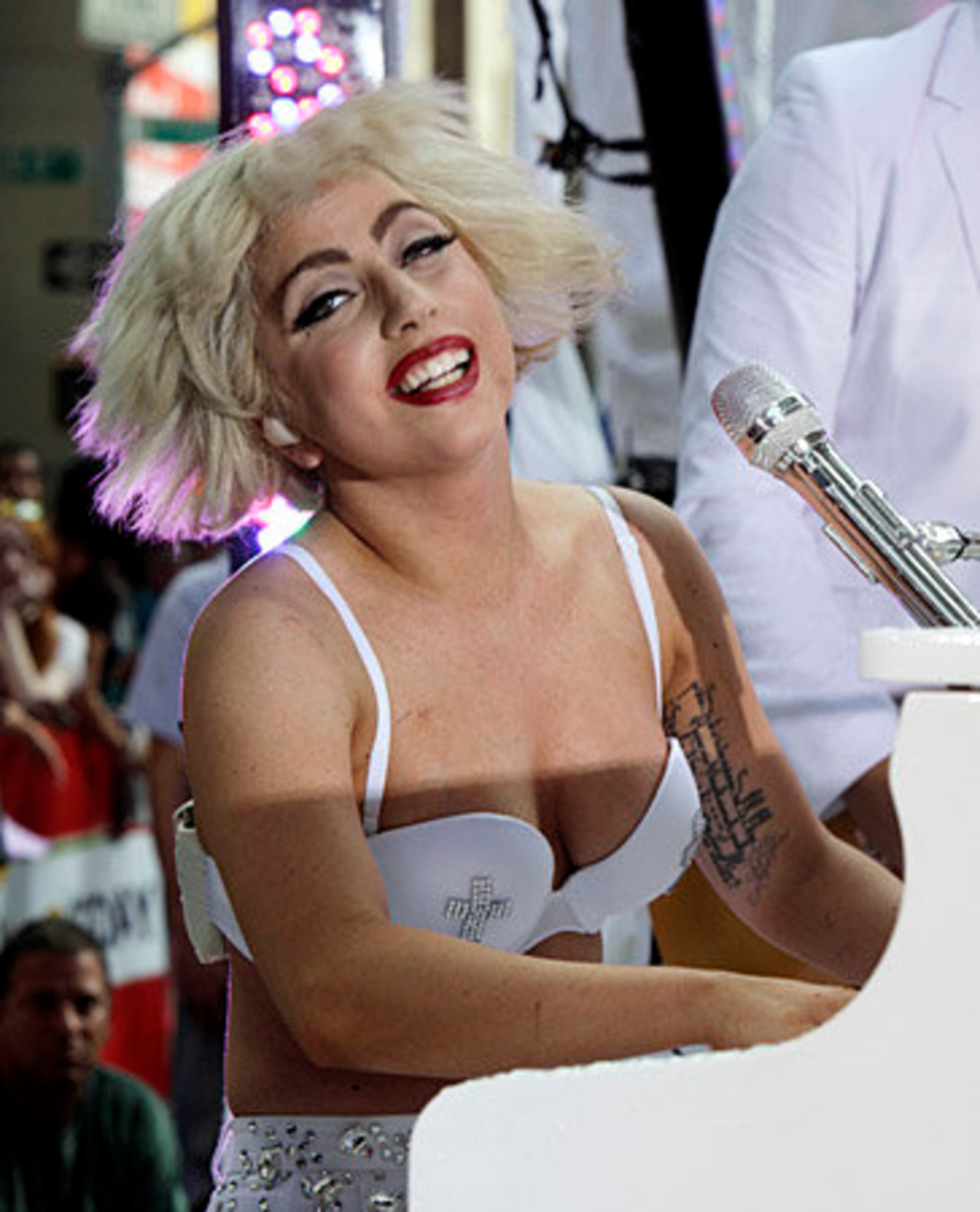 Lady Gaga performs on the NBC "Today" television program in New York Friday, July 9, 2010.