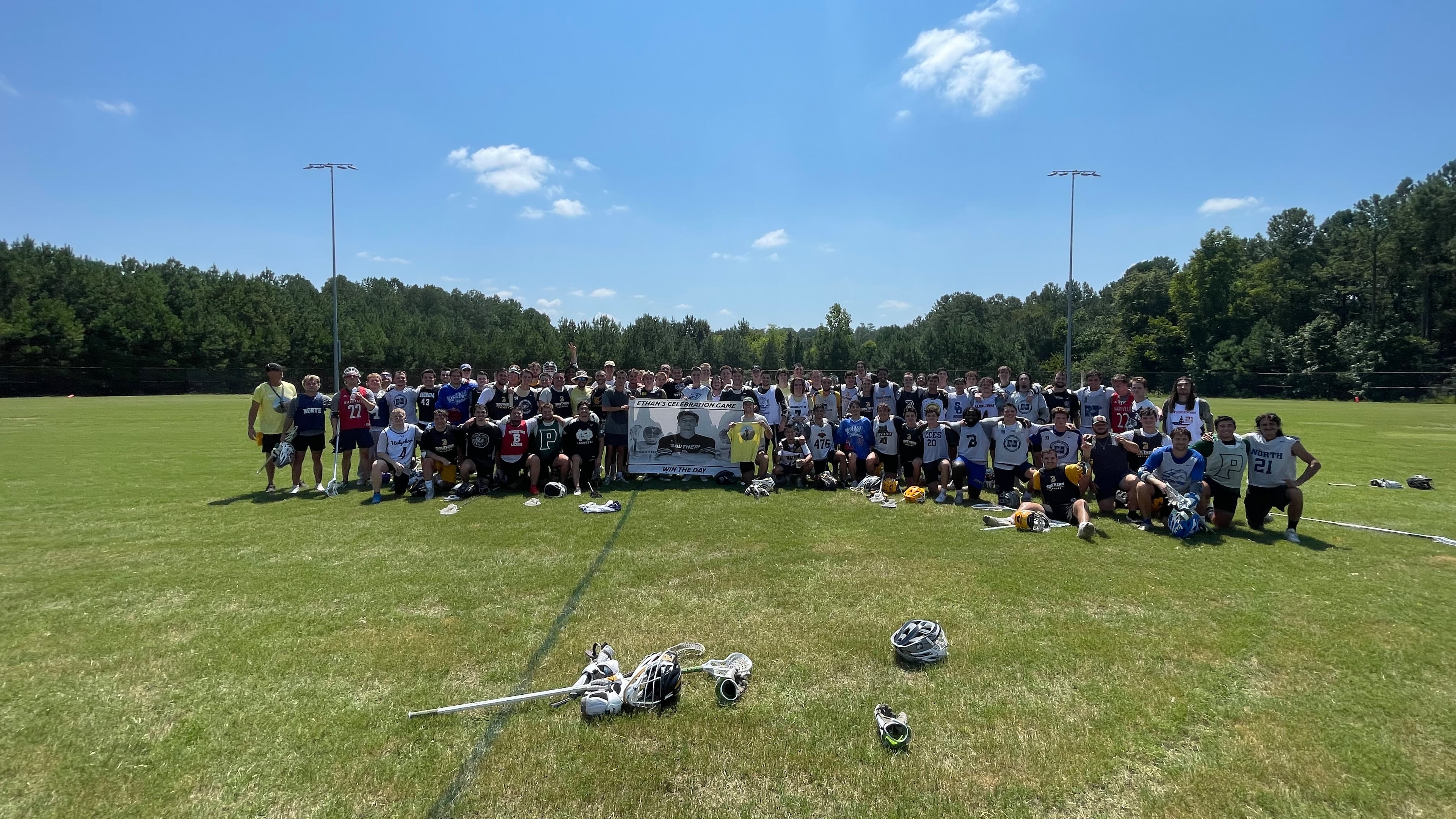 Sixty young men gathered to celebrate the life of their friend and lacrosse teammate, Ethan Richardson, at the Ethan Celebration Game on Aug. 10 at Burnt Hickory Park in Dallas, GA.
Courtesy of Shelby Richardson