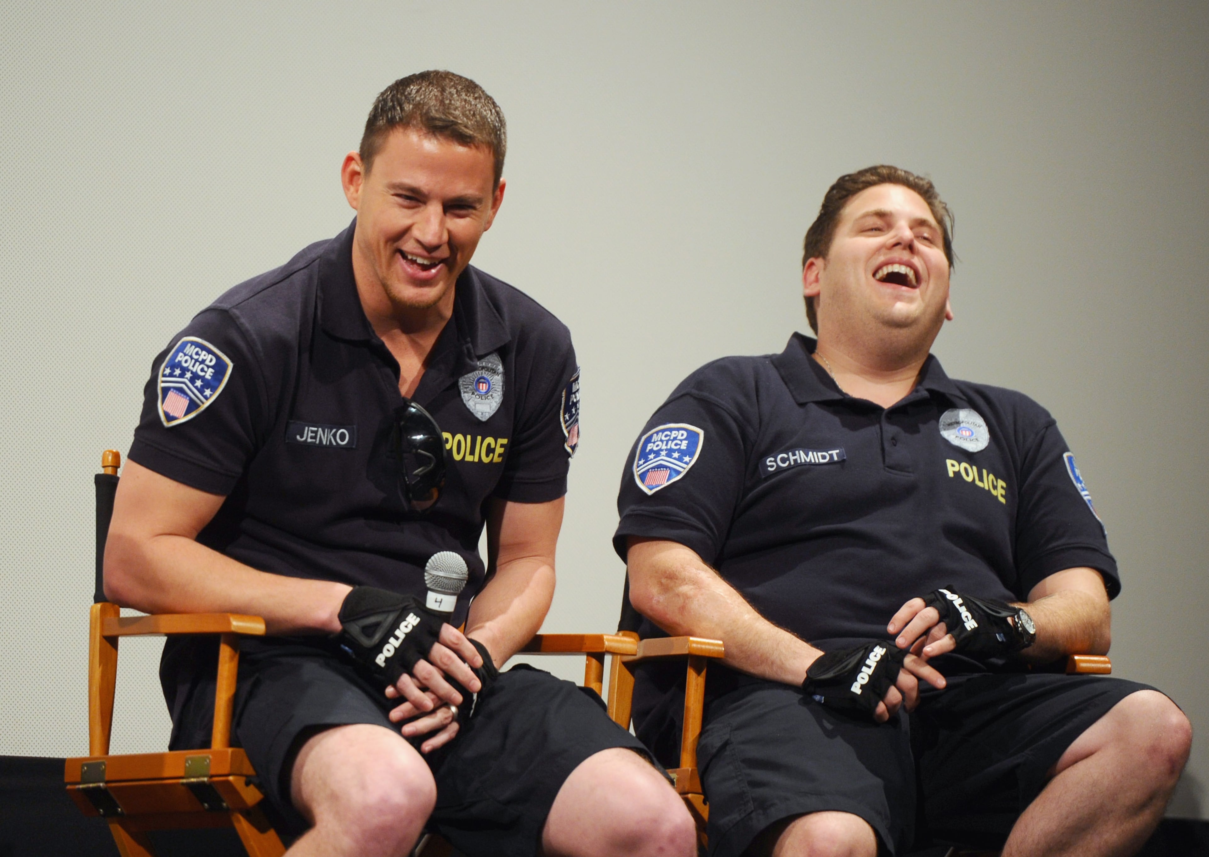 AUSTIN, TX - MARCH 12: Actor Channing Tatum (L) and actor Jonah Hill attend the Q&A for the World Premiere of "21 Jump Street" during the 2012 SXSW Music, Film + Interactive Festival at Paramount Theatre on March 12, 2012 in Austin, Texas. (Photo by Michael Buckner/Getty Images for SXSW)
