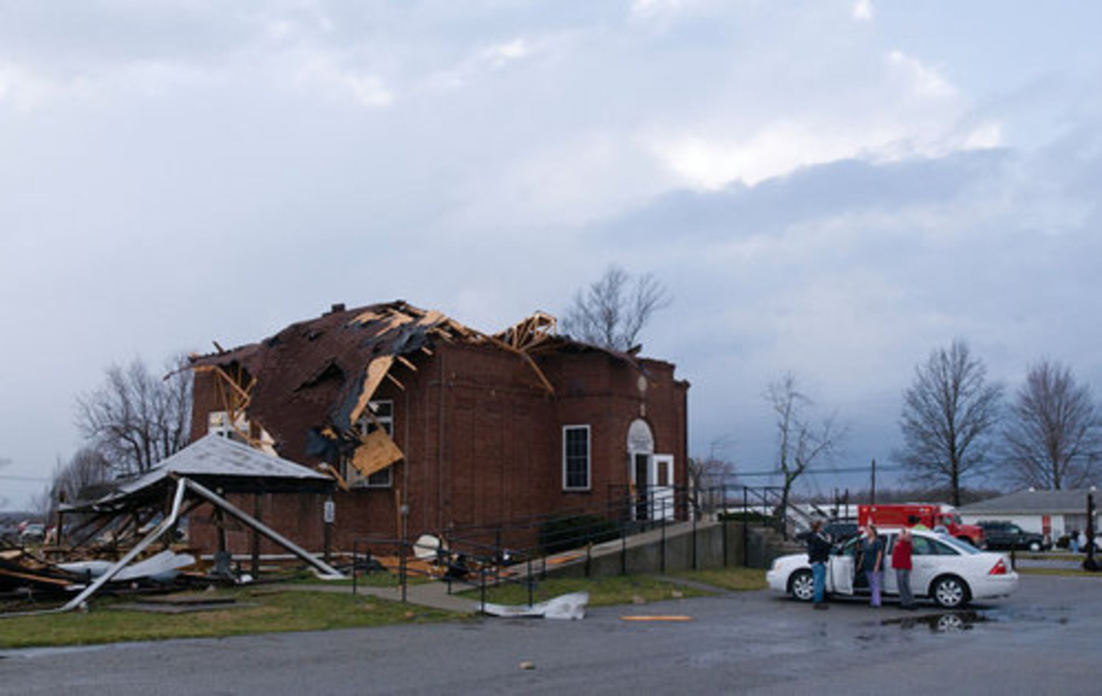 Tornado damage is seen Friday, March 2, 2012 in Marysville, Ind.