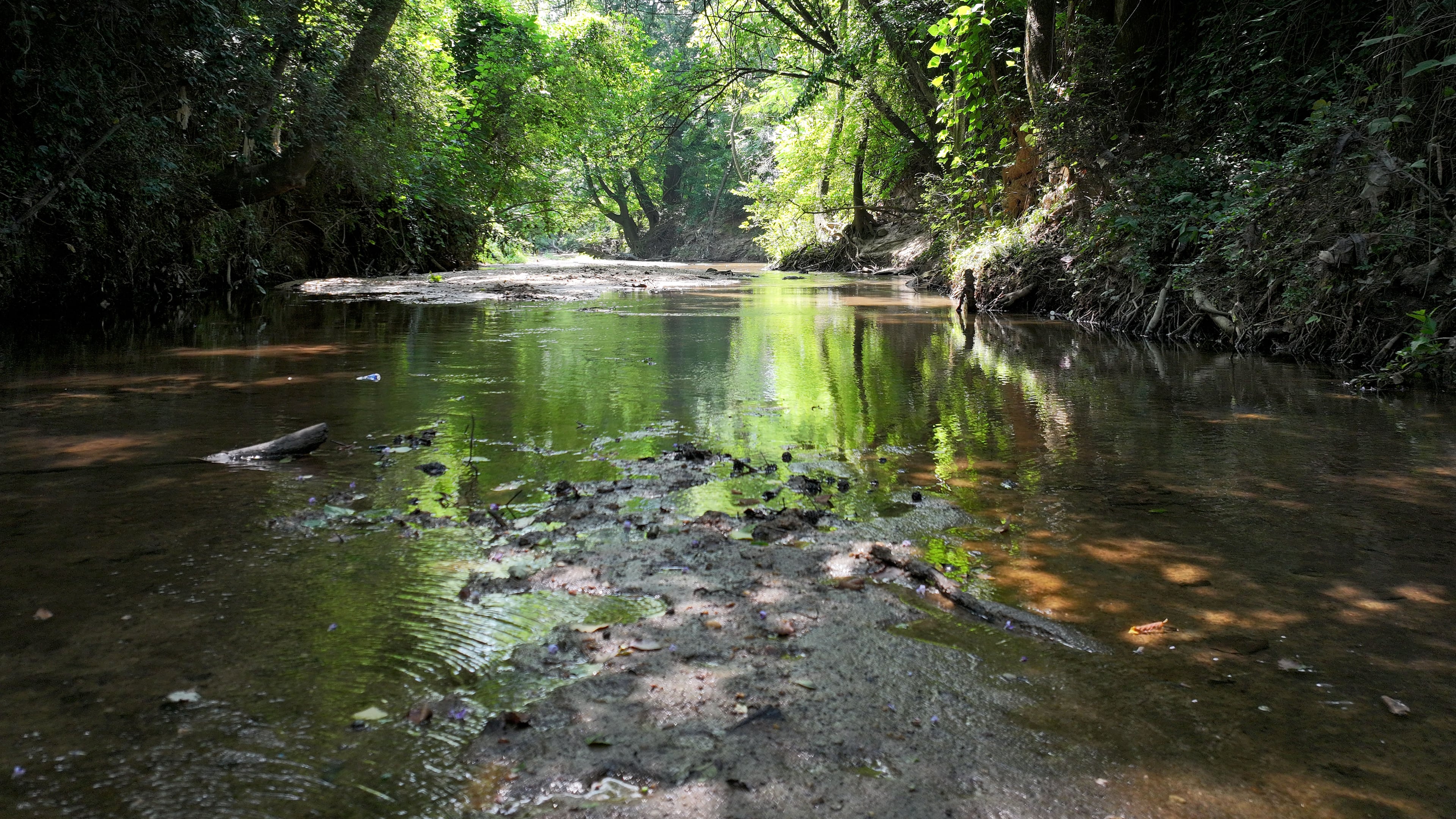 The South River is seen near the South River Water Reclamation Center on Wednesday, July 1, 2026, in Atlanta. (Hyosub Shin/AJC)