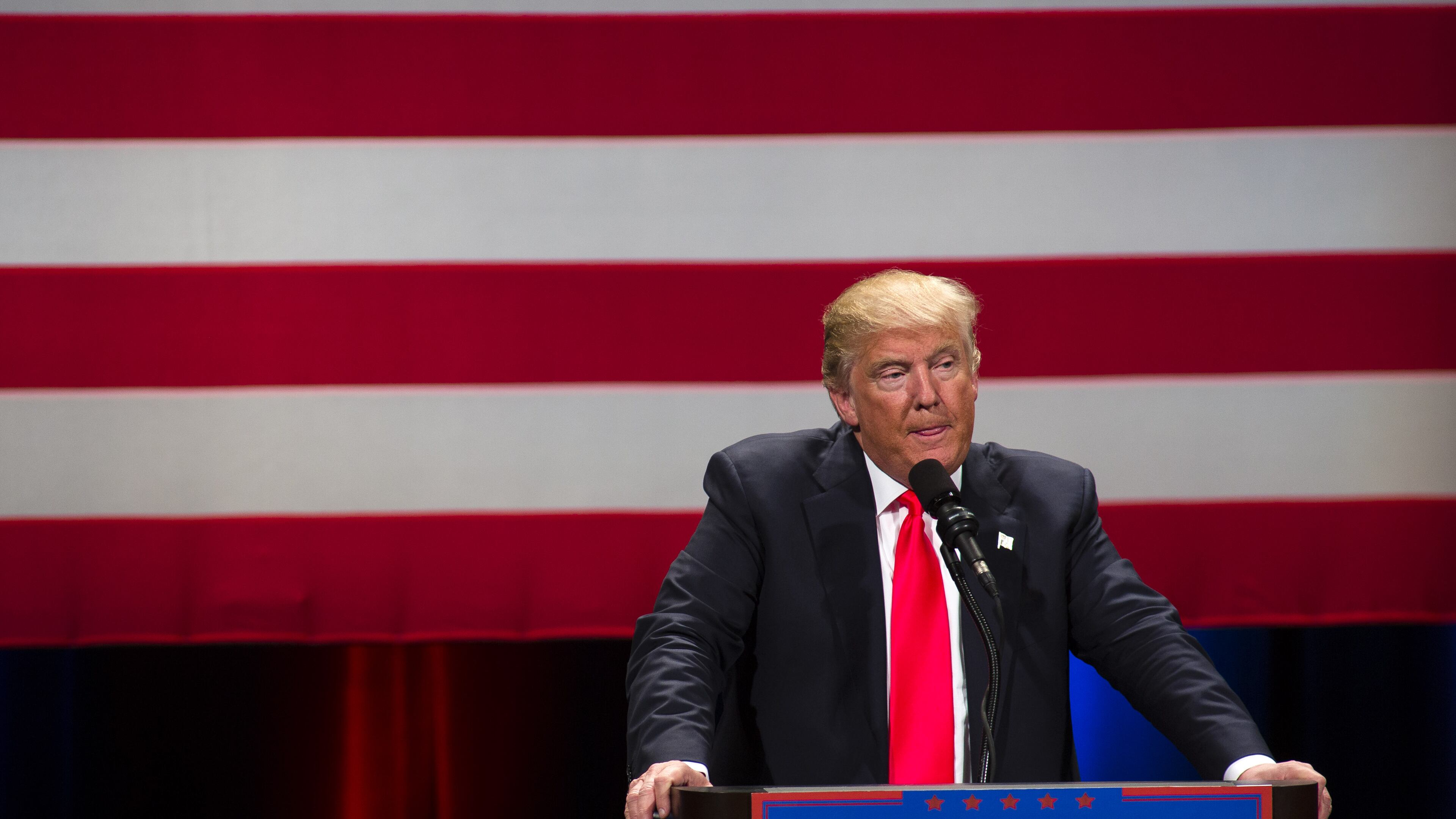 MILWAUKEE, WI - APRIL 04: Republican presidential candidate Donald Trump speaks to supporters at a campaign stop on April 4, 2016 in Milwaukee, Wisconsin. Candidates are campaigning in Wisconsin the day before the Tuesday April 5th primary.